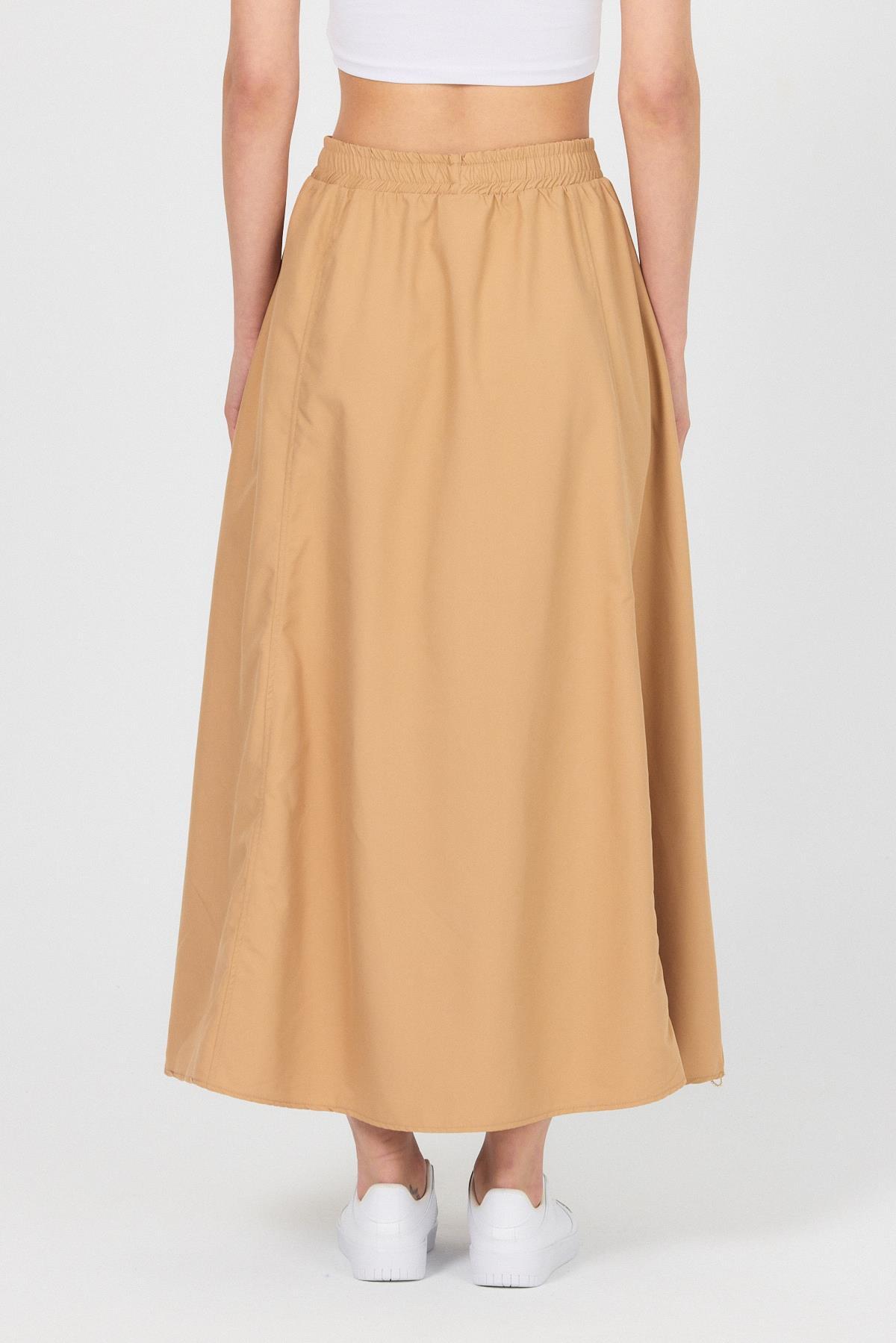 Vizon Bel Lastikli Cepli Kloş Etek 4747A - 5