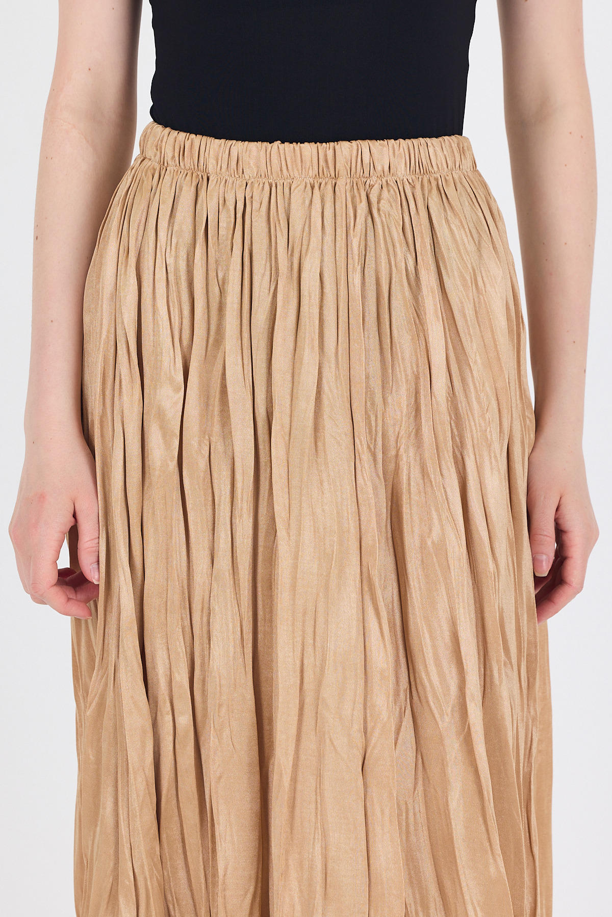 Vizon Bel Lastikli Kırışık Kumaş Etek 3483 - RAYS