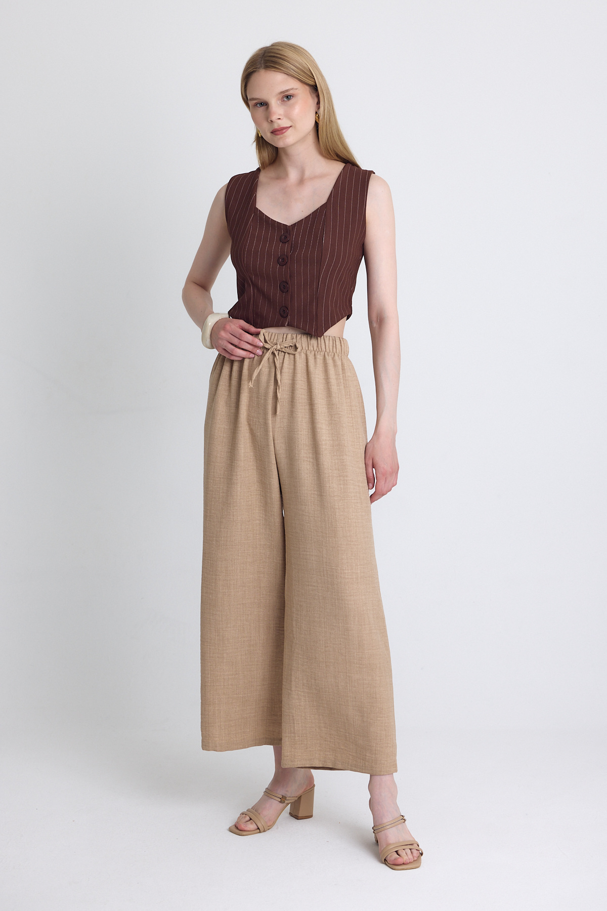 Vizon Bel Lastikli Pamuklu Örme Pantolon 8045A - RAYS