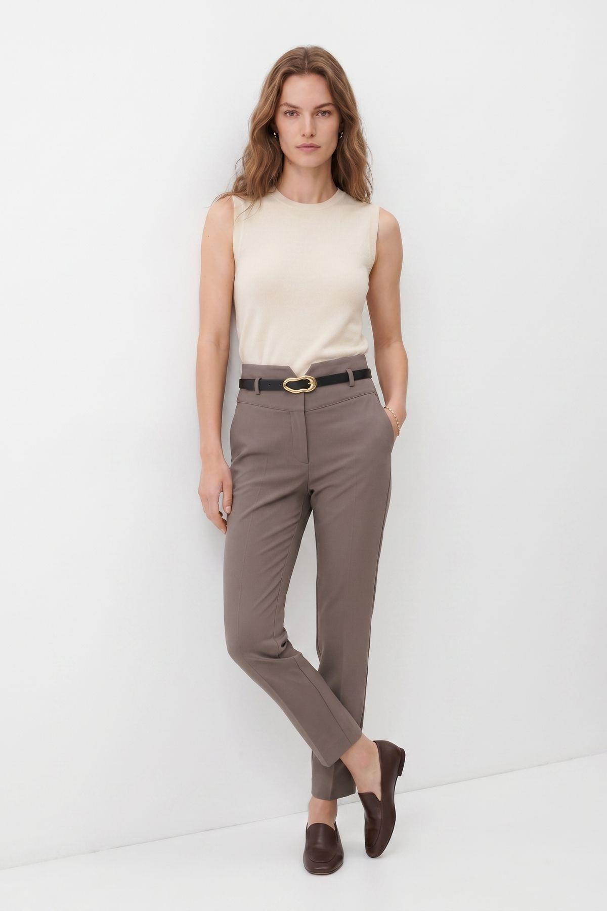 Vizon Bel V Kesim Kemerli Pantolon 8404A - RAYS