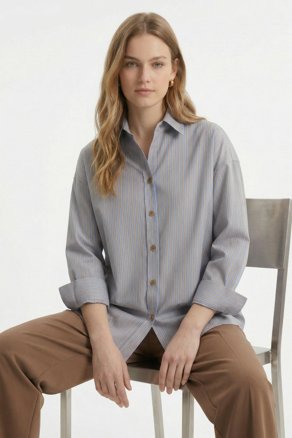 Vizon Çizgili Salaş Gömlek 5475 - 1