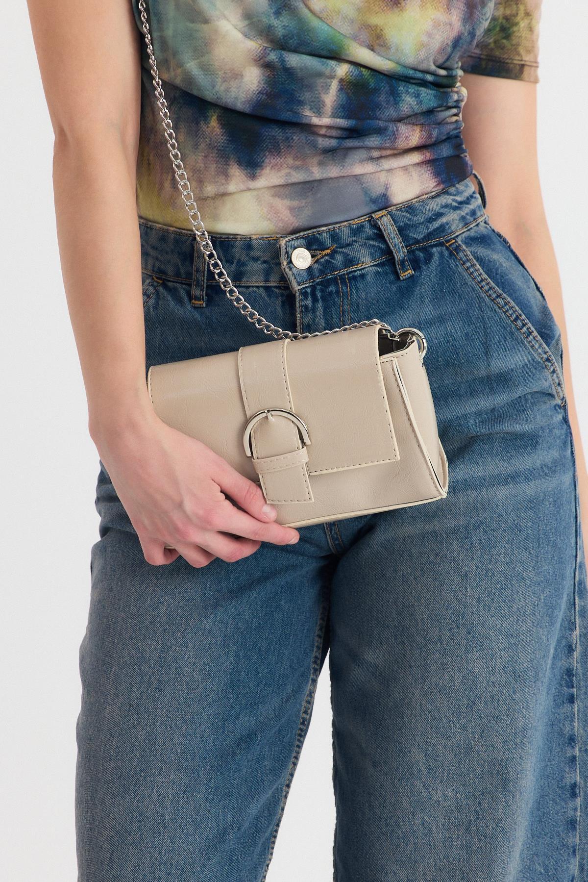 Vizon Deri Görünümlü Omuz Çantası 3023 - 8