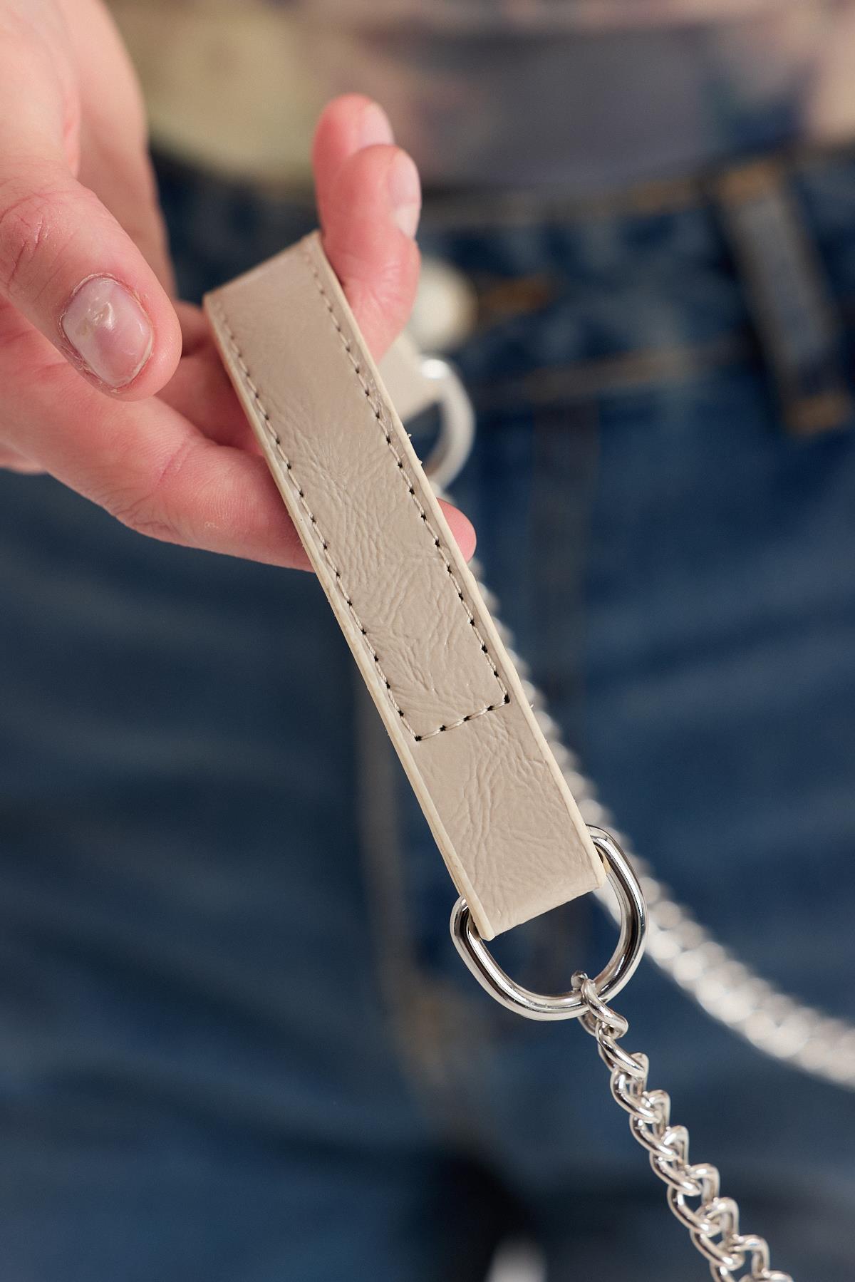 Vizon Deri Görünümlü Omuz Çantası 3023 - 7