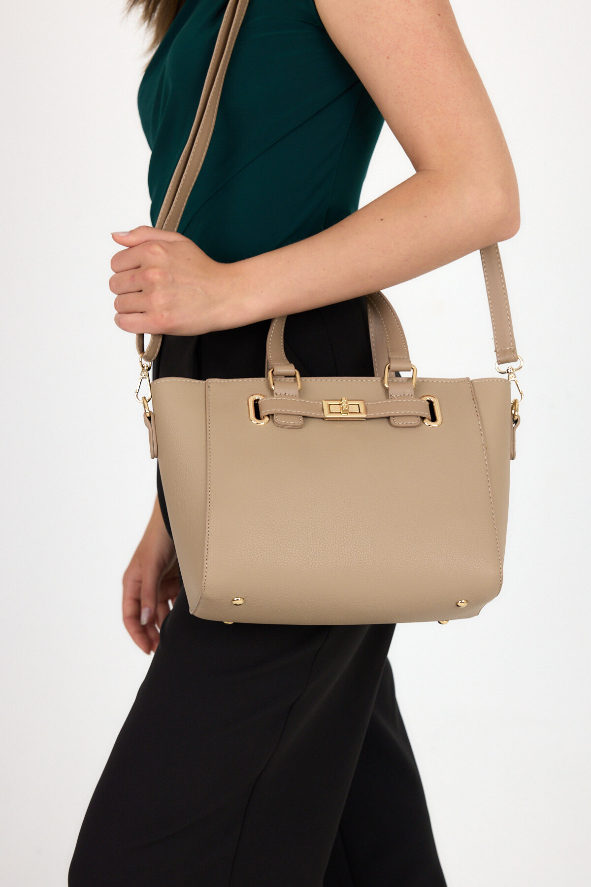 Vizon Deri Görünümlü Omuz Çantası 3029 - 1