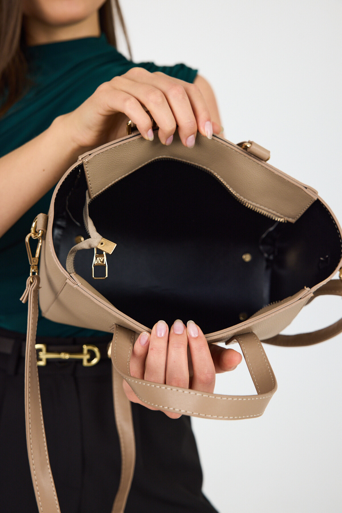 Vizon Deri Görünümlü Omuz Çantası 3029 - 4