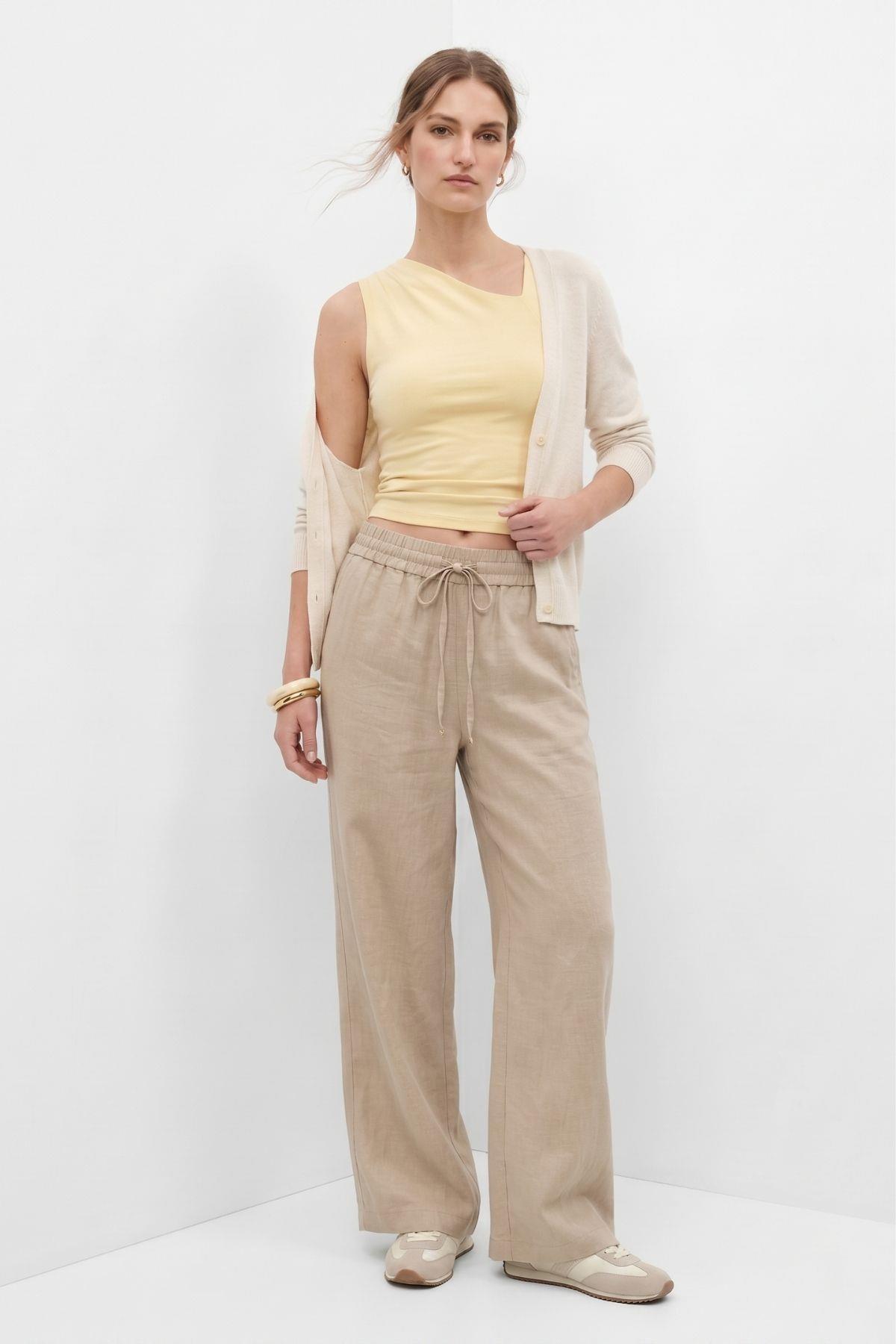 Geniş Paça Pantolon 8561A Vizon 