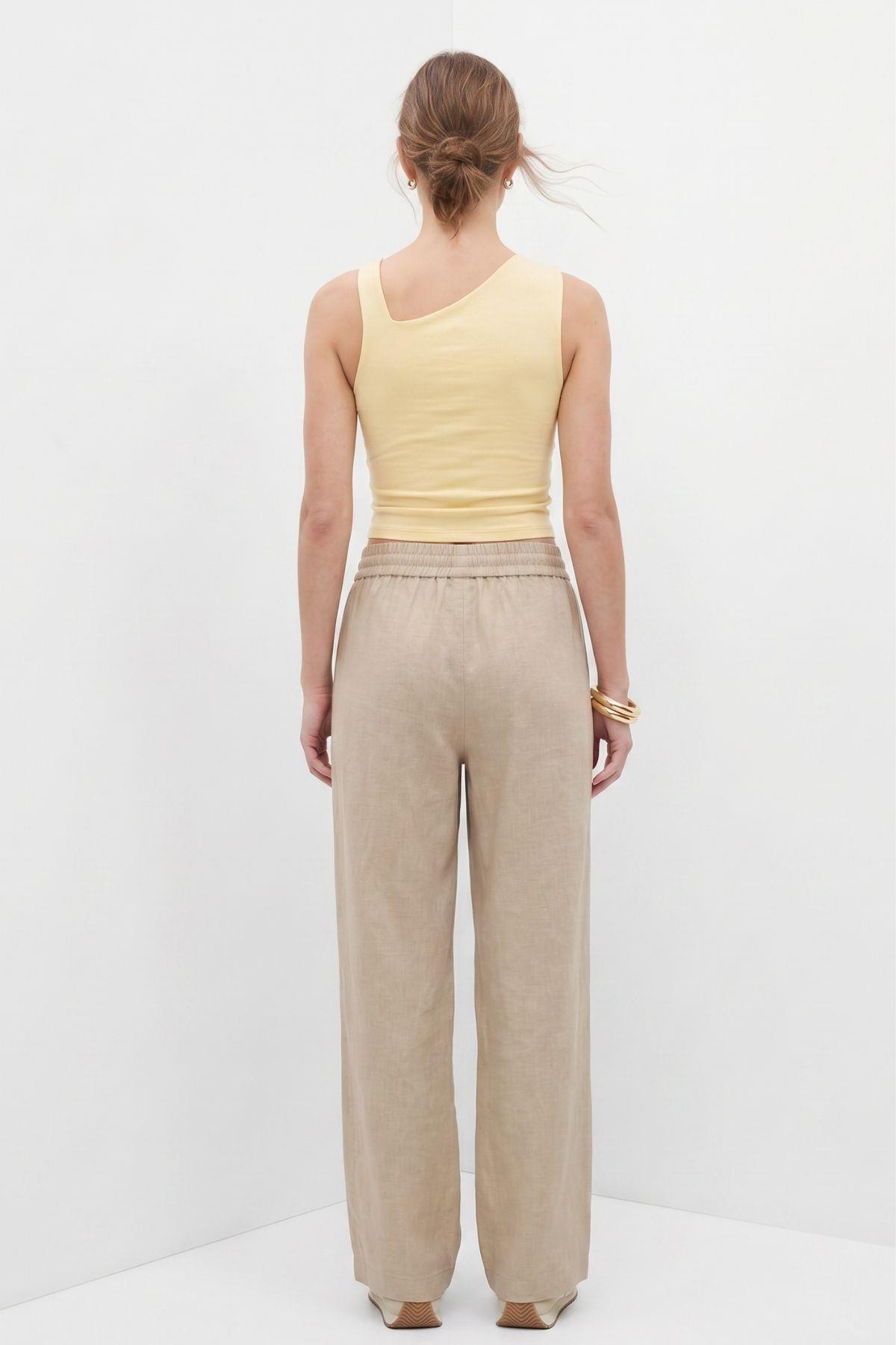 Geniş Paça Pantolon 8561A Vizon - 3