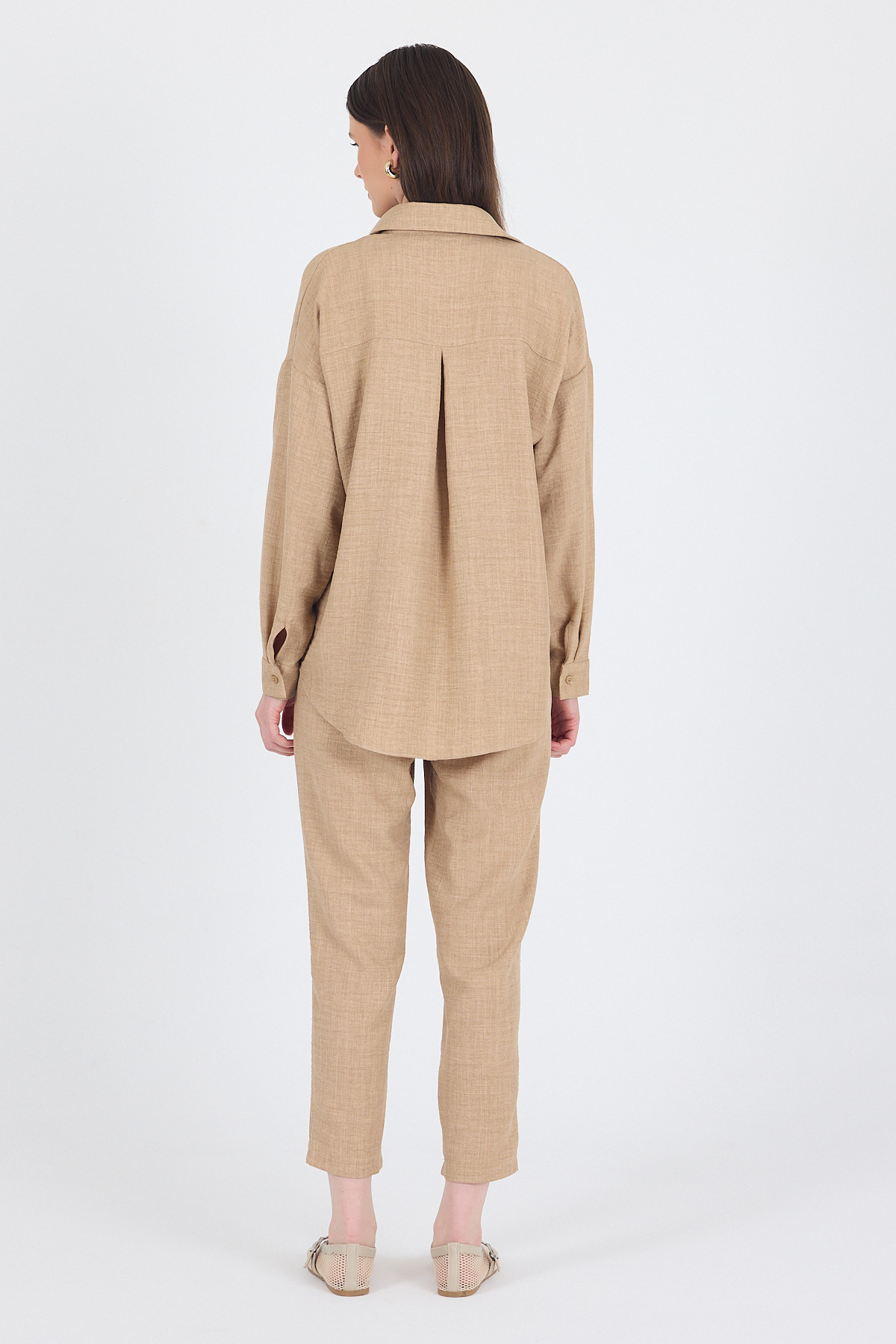 Vizon Gömlek ve Beli Lastikli Pantolon İkili Takım 4813A - 5