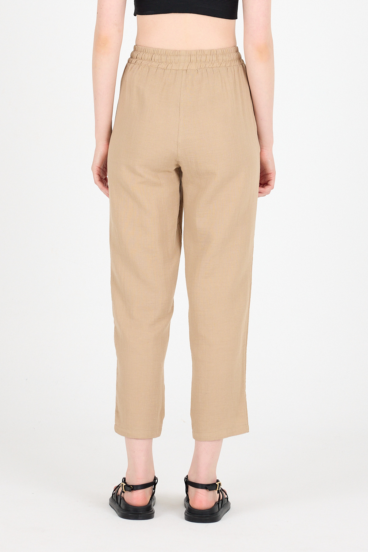 Vizon Müslin %100 Pamuk Beli Lastikli Pantolon 8055A - 5