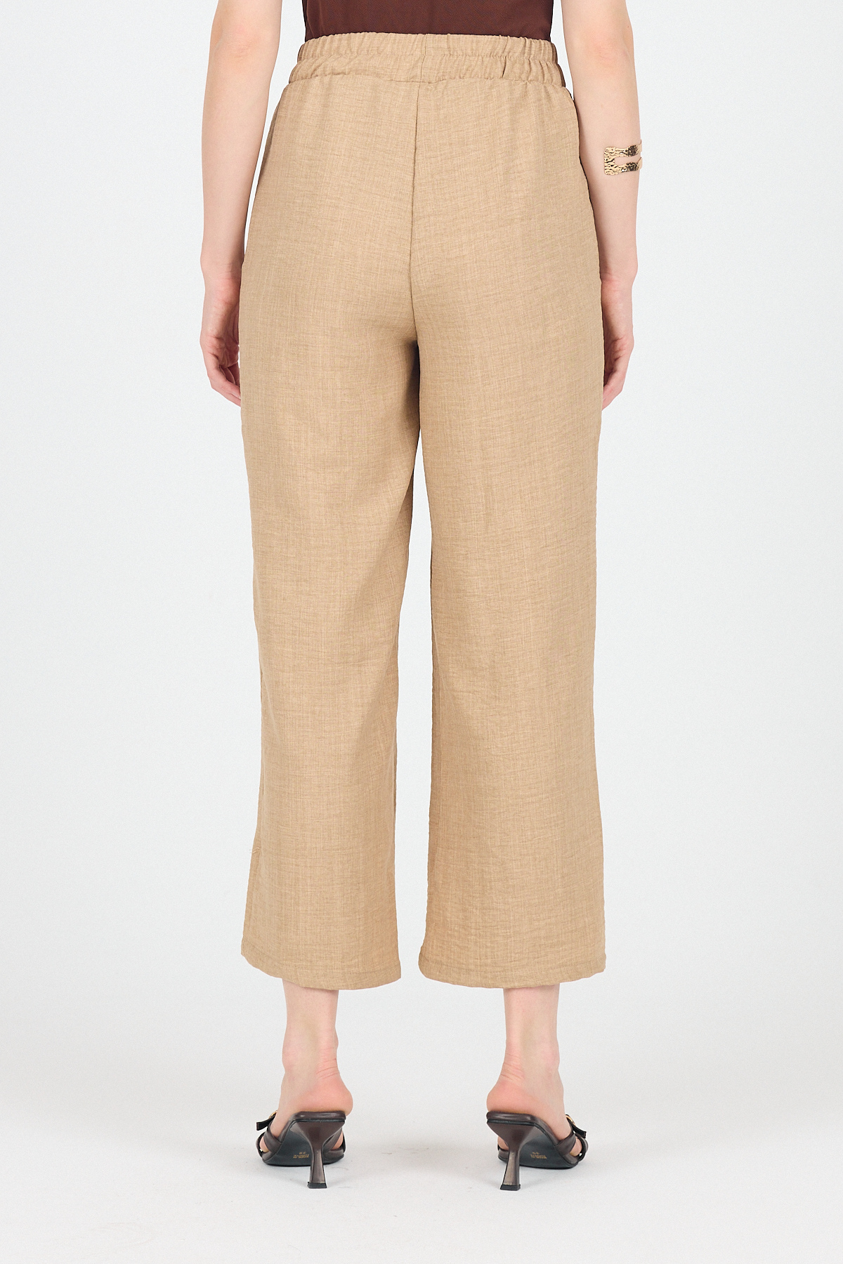 Vizon Pamuklu Bel Lastikli Bol Paça Pantolon 4657 - 5