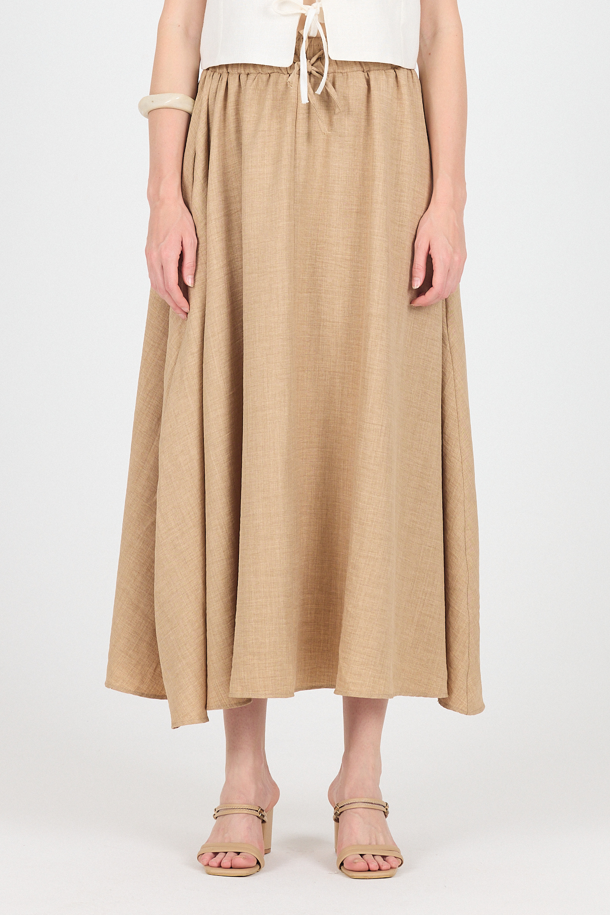 Vizon Pamuklu Çan Kesim Bağcıklı Uzun Etek 8024 - RAYS