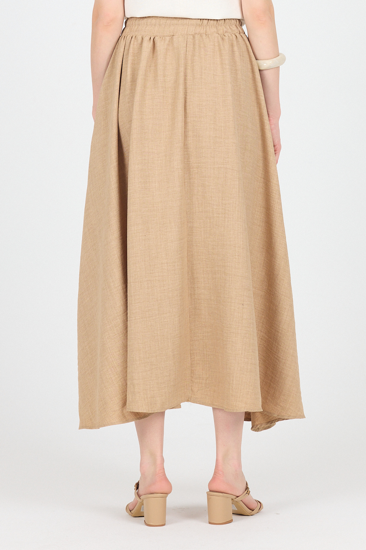 Vizon Pamuklu Çan Kesim Bağcıklı Uzun Etek 8024 - 5