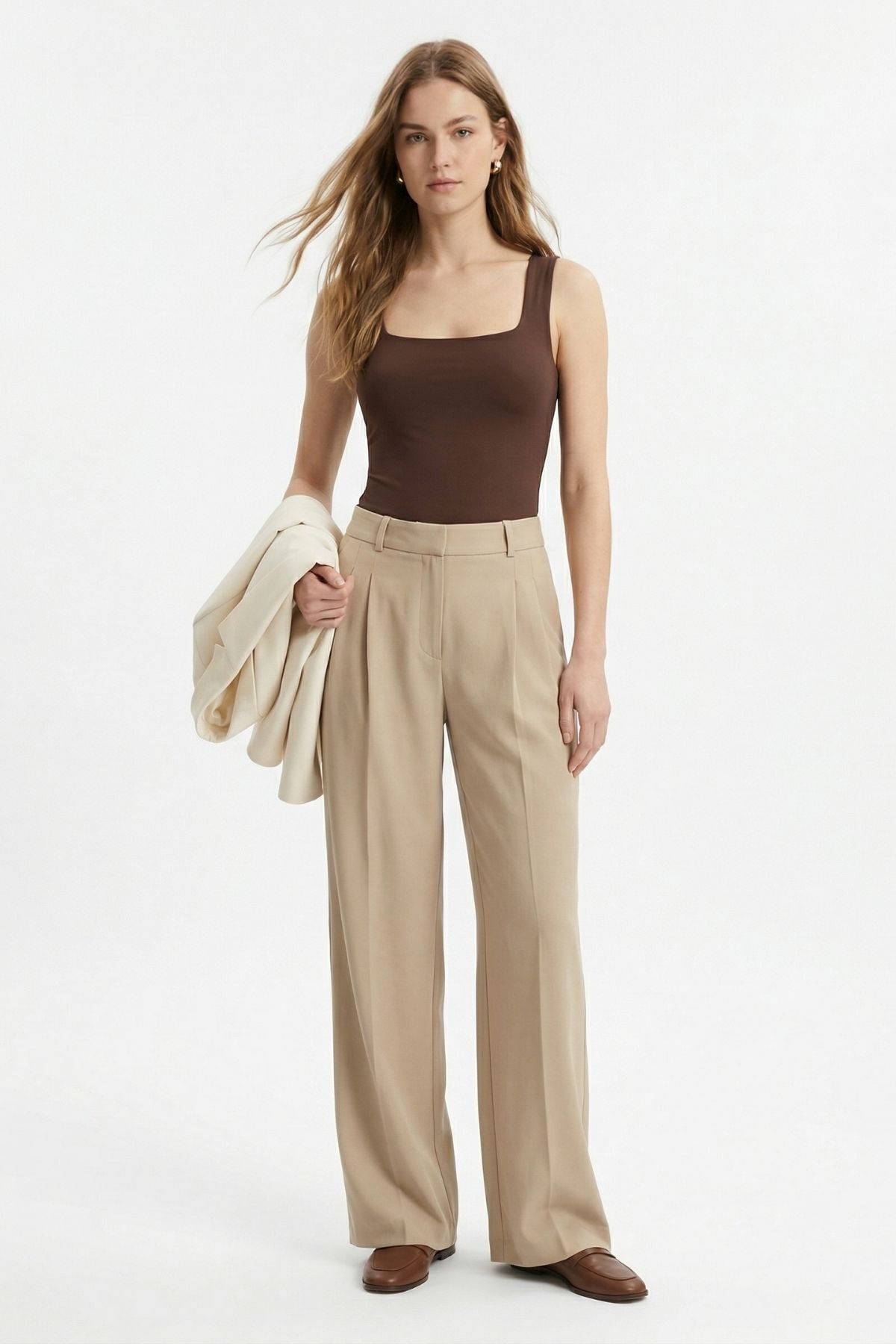 Vizon Pileli Geniş Paça Pantolon 3867 - RAYS (1)