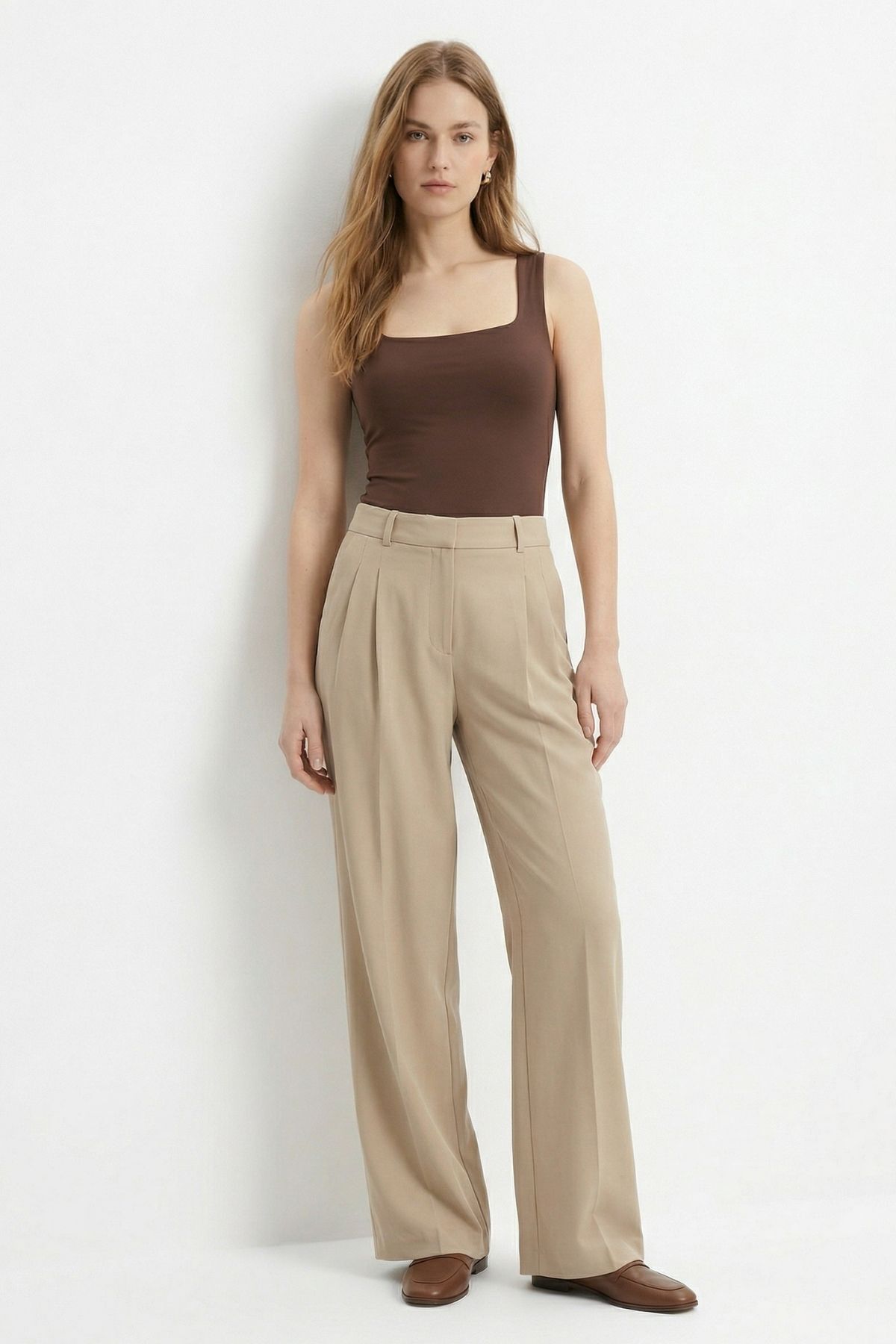 Vizon Pileli Geniş Paça Pantolon 3867 - RAYS