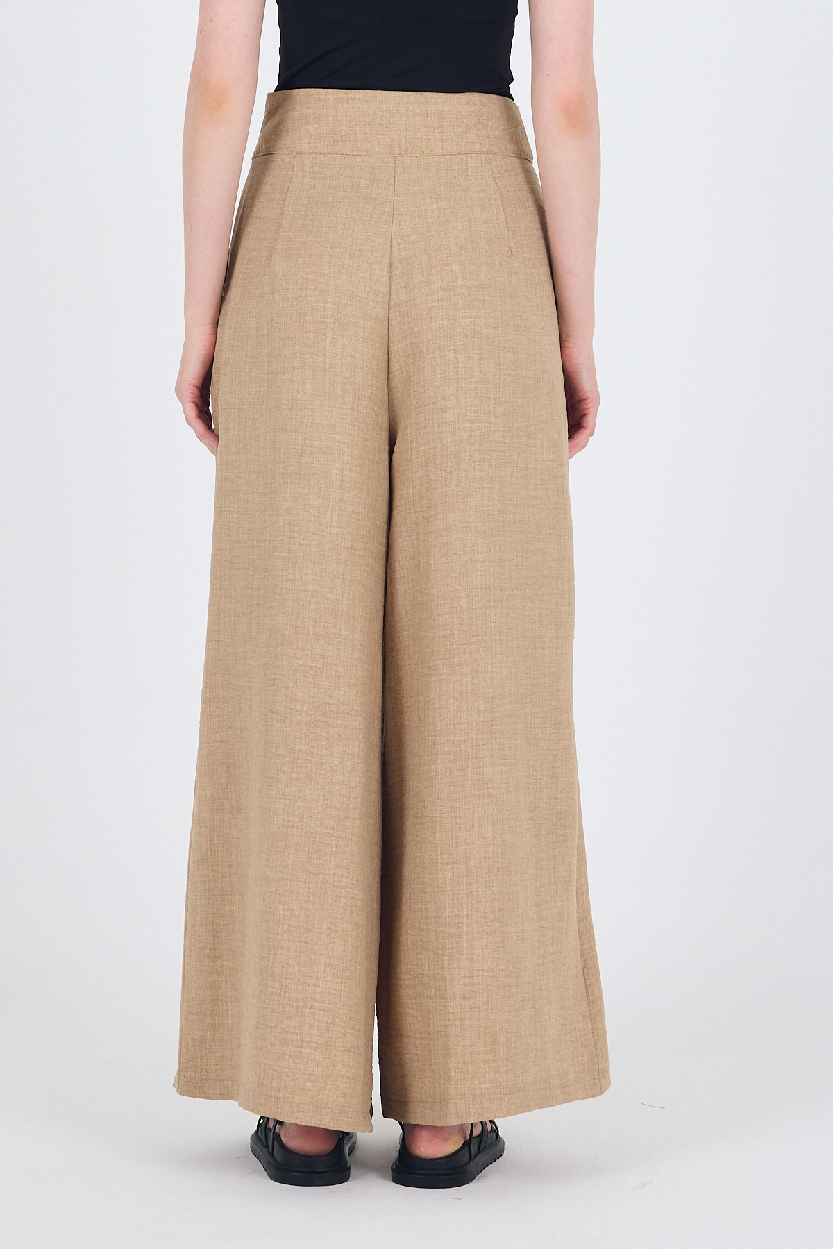 Vizon Yüksek Bel Pile Detaylı Bol Paça Pantolon 4810A - 6