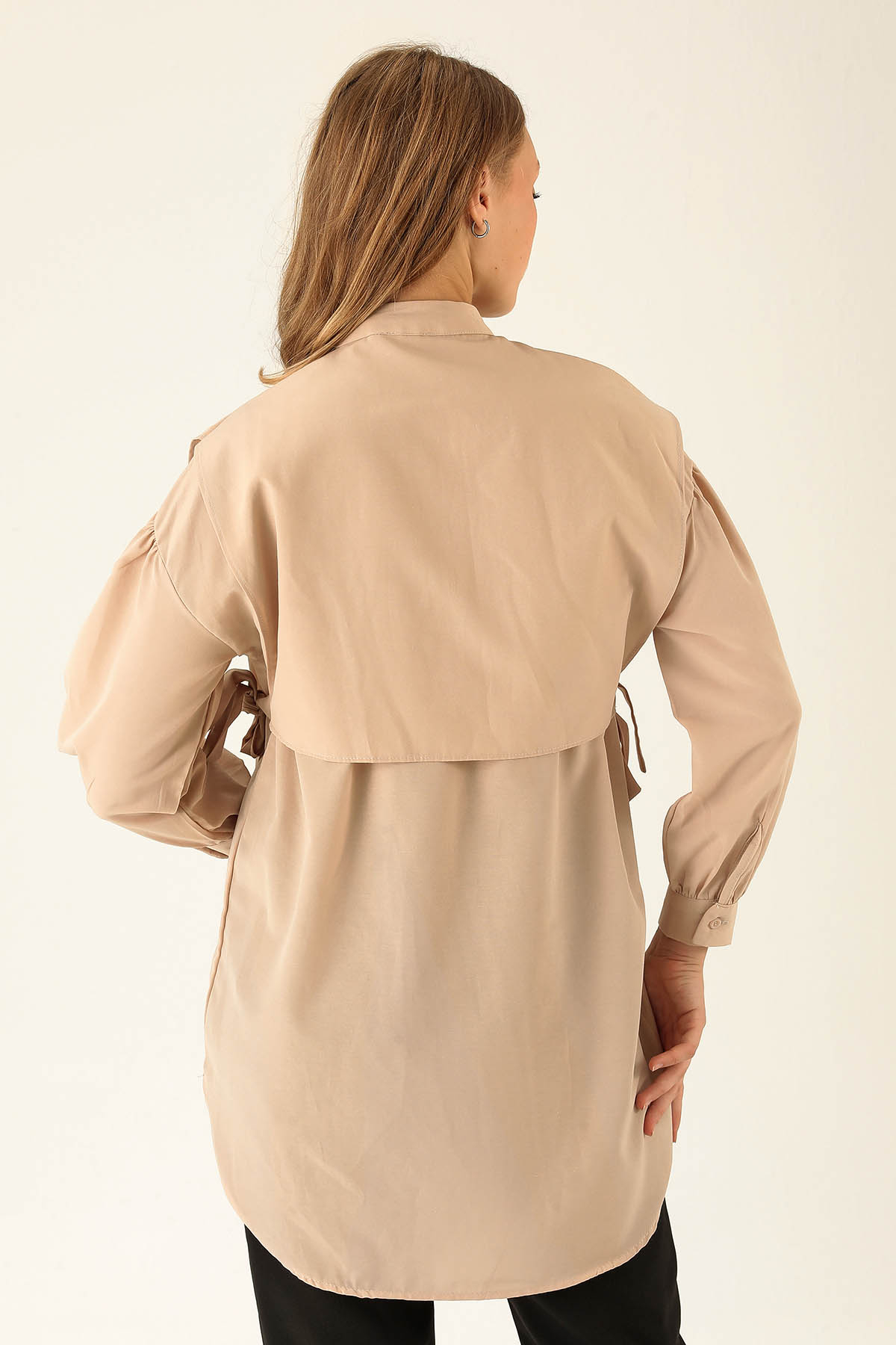 Yandan Bağlamalı Tunik - 6197A Bej - 5