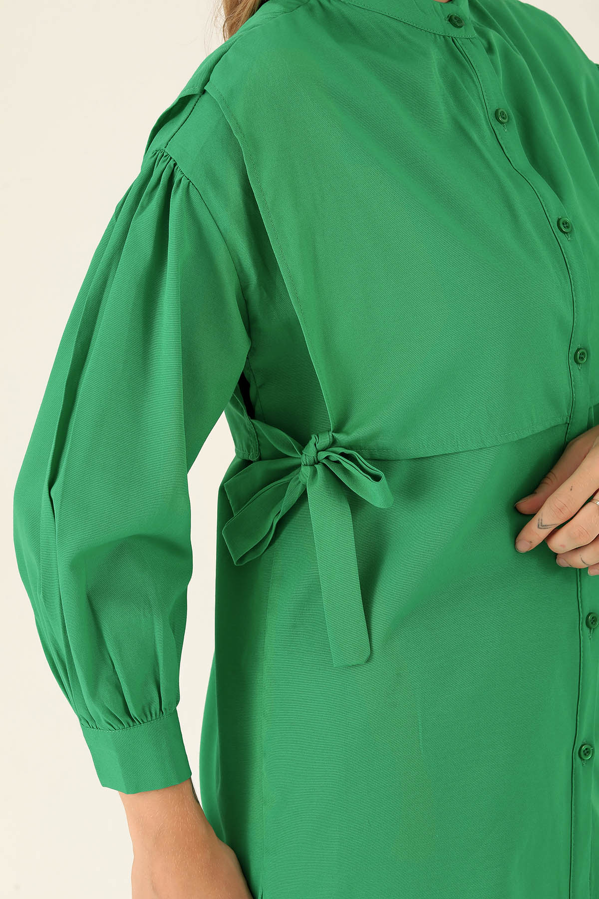 Yandan Bağlamalı Tunik - 6197A Benetton Yeşili - 5