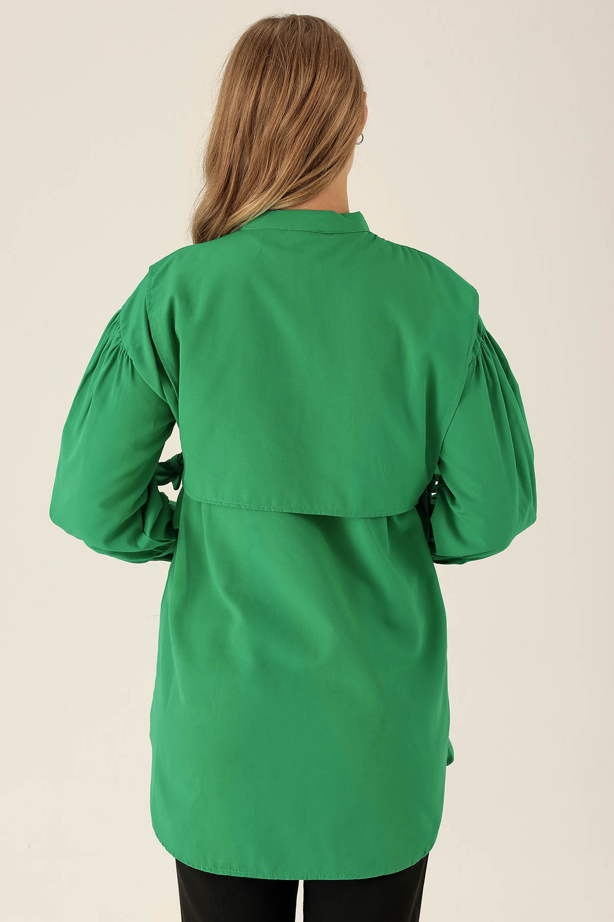 Yandan Bağlamalı Tunik - 6197A Benetton Yeşili - 6