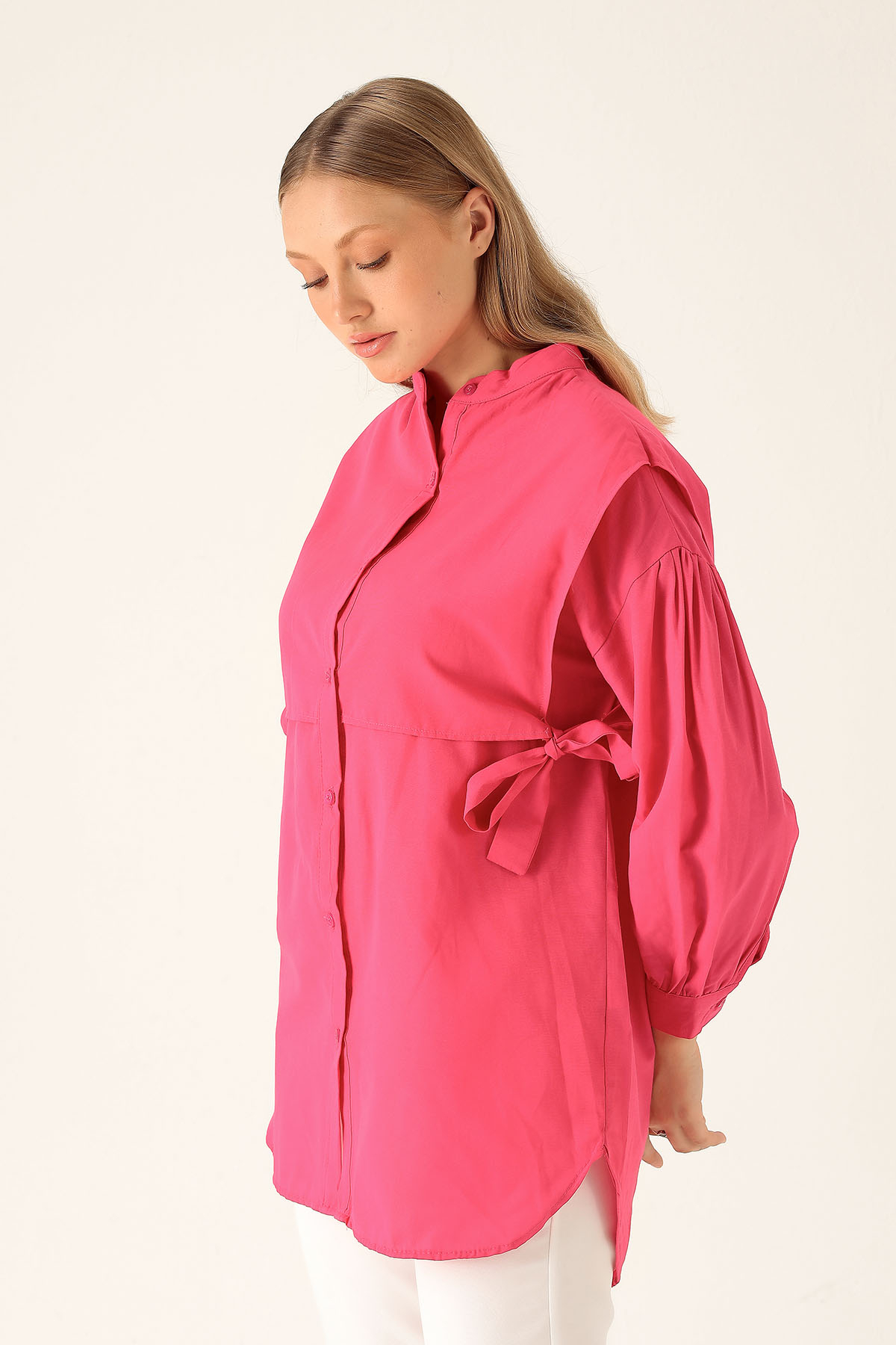 Yandan Bağlamalı Tunik - 6197A Fuşya - 2