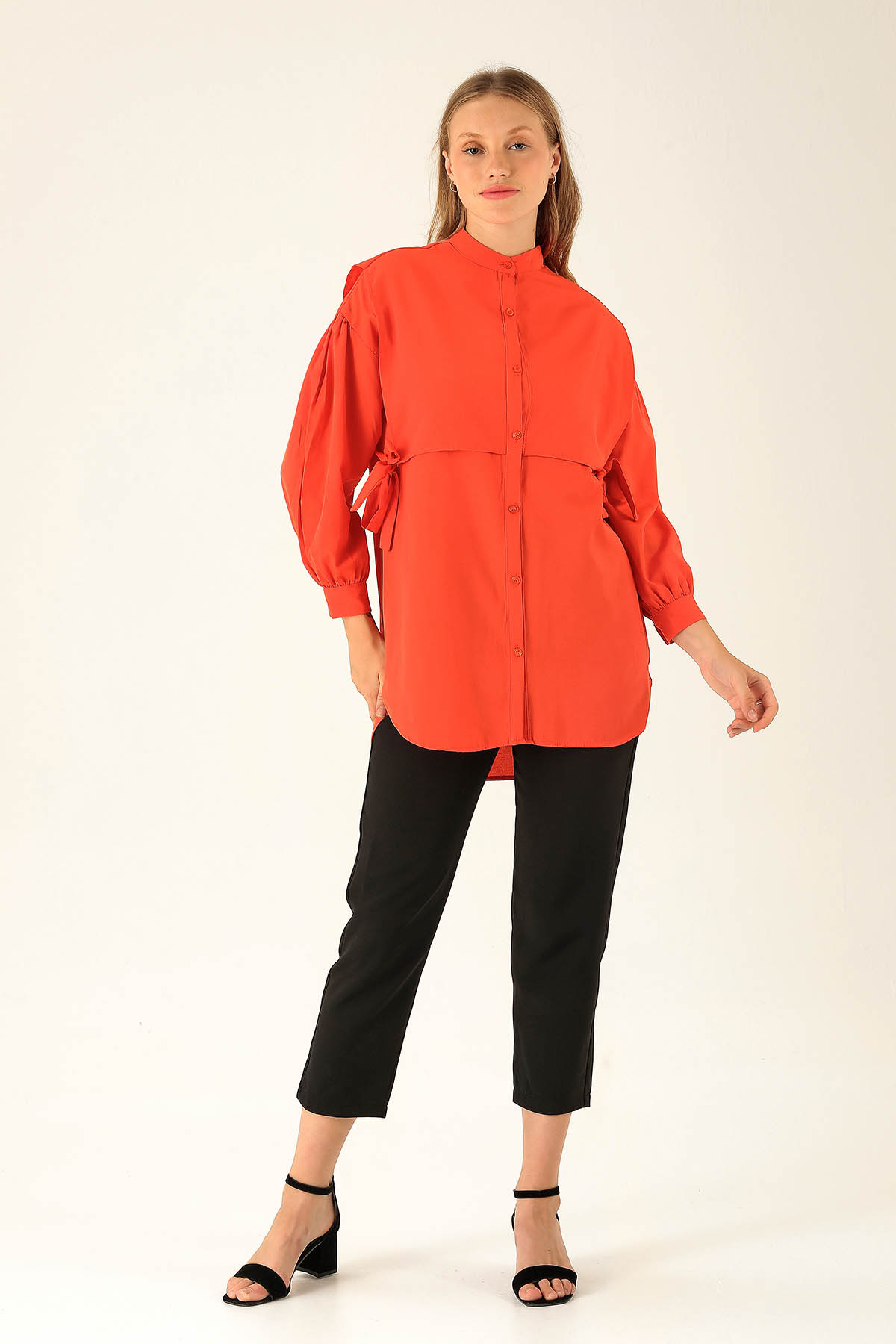 Yandan Bağlamalı Tunik - 6197A Orange - 3
