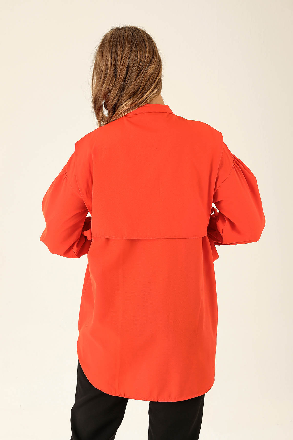 Yandan Bağlamalı Tunik - 6197A Orange - 5