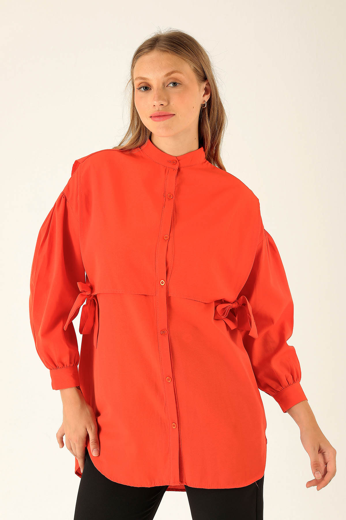 Yandan Bağlamalı Tunik - 6197A Orange - 1