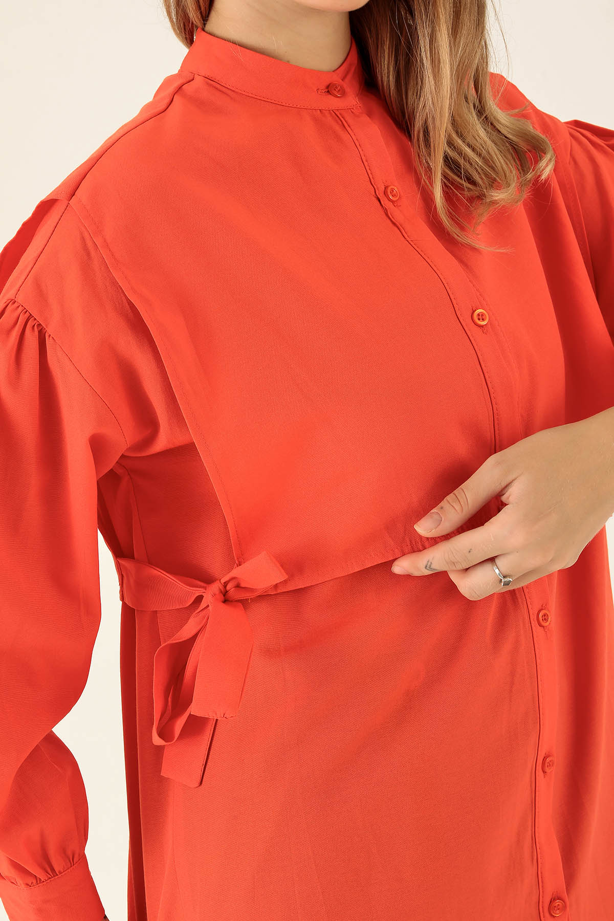 Yandan Bağlamalı Tunik - 6197A Orange - 6