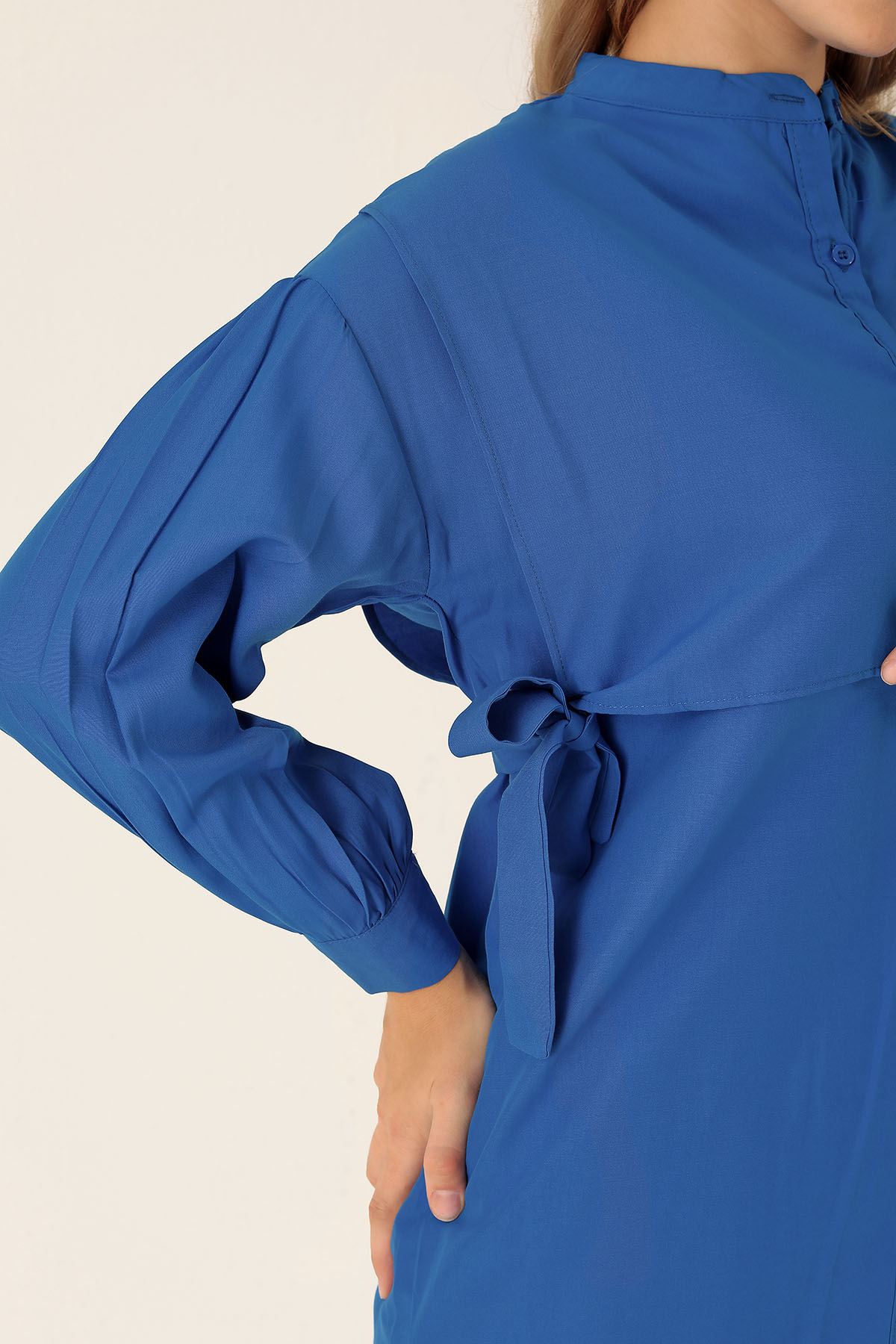 Yandan Bağlamalı Tunik - 6197A Saks - 6