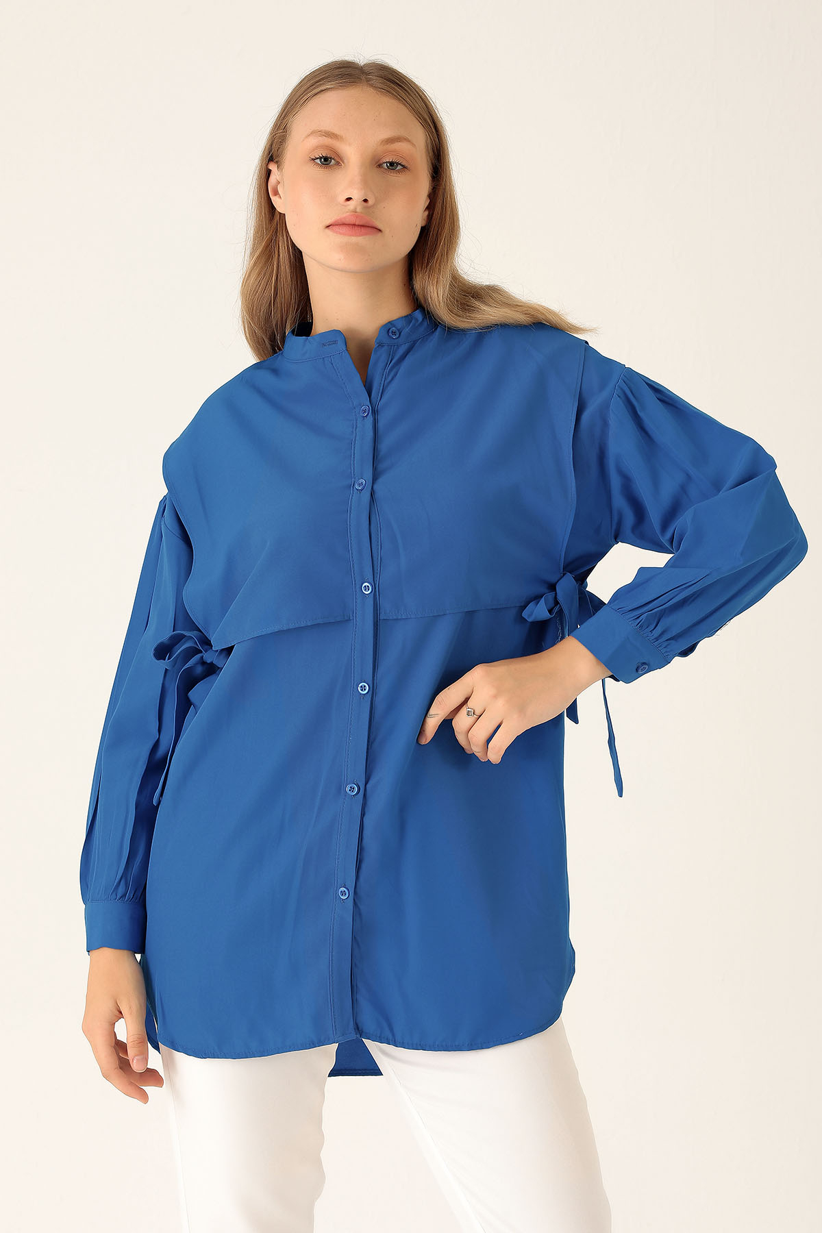 Yandan Bağlamalı Tunik - 6197A Saks - 2