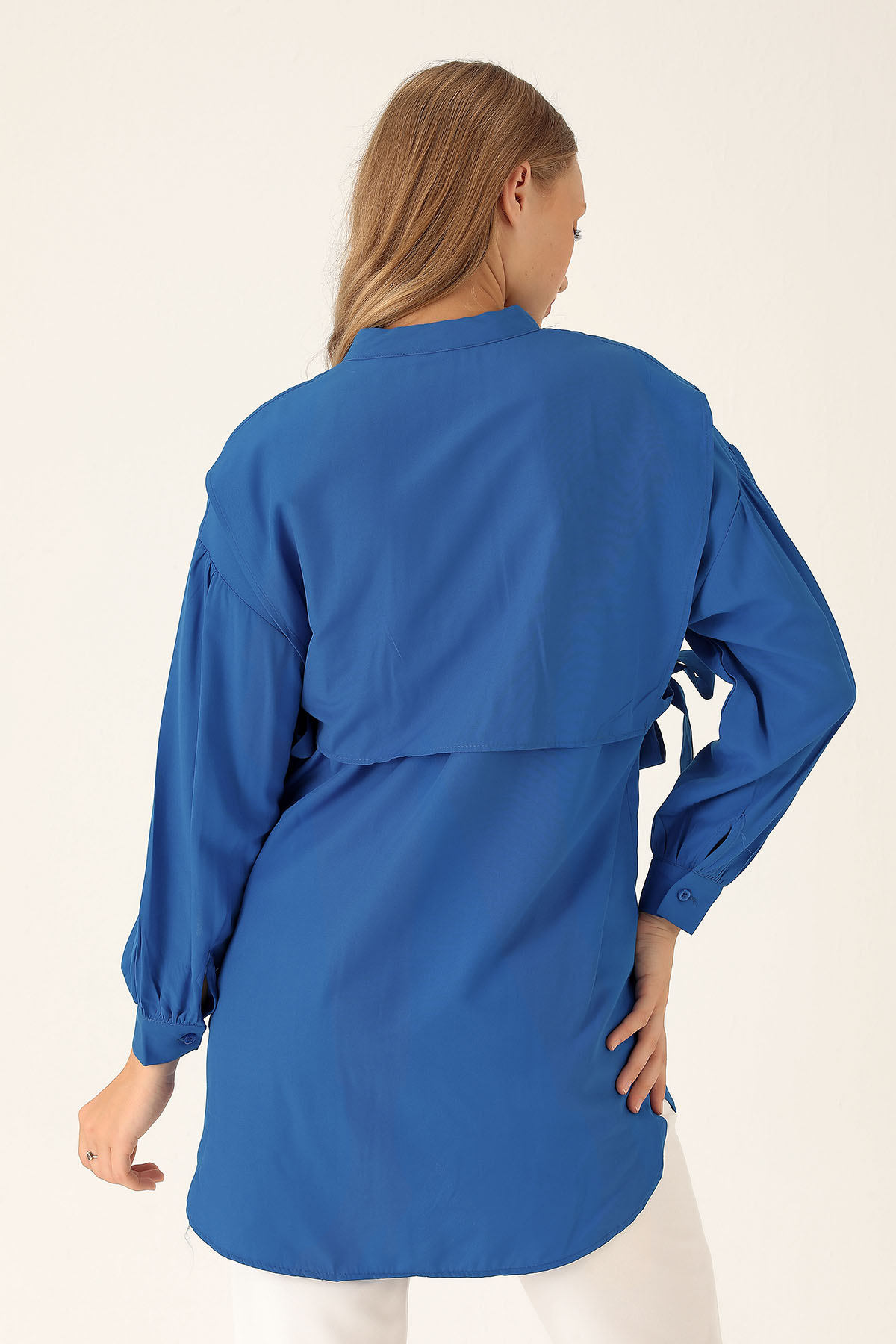 Yandan Bağlamalı Tunik - 6197A Saks - 3