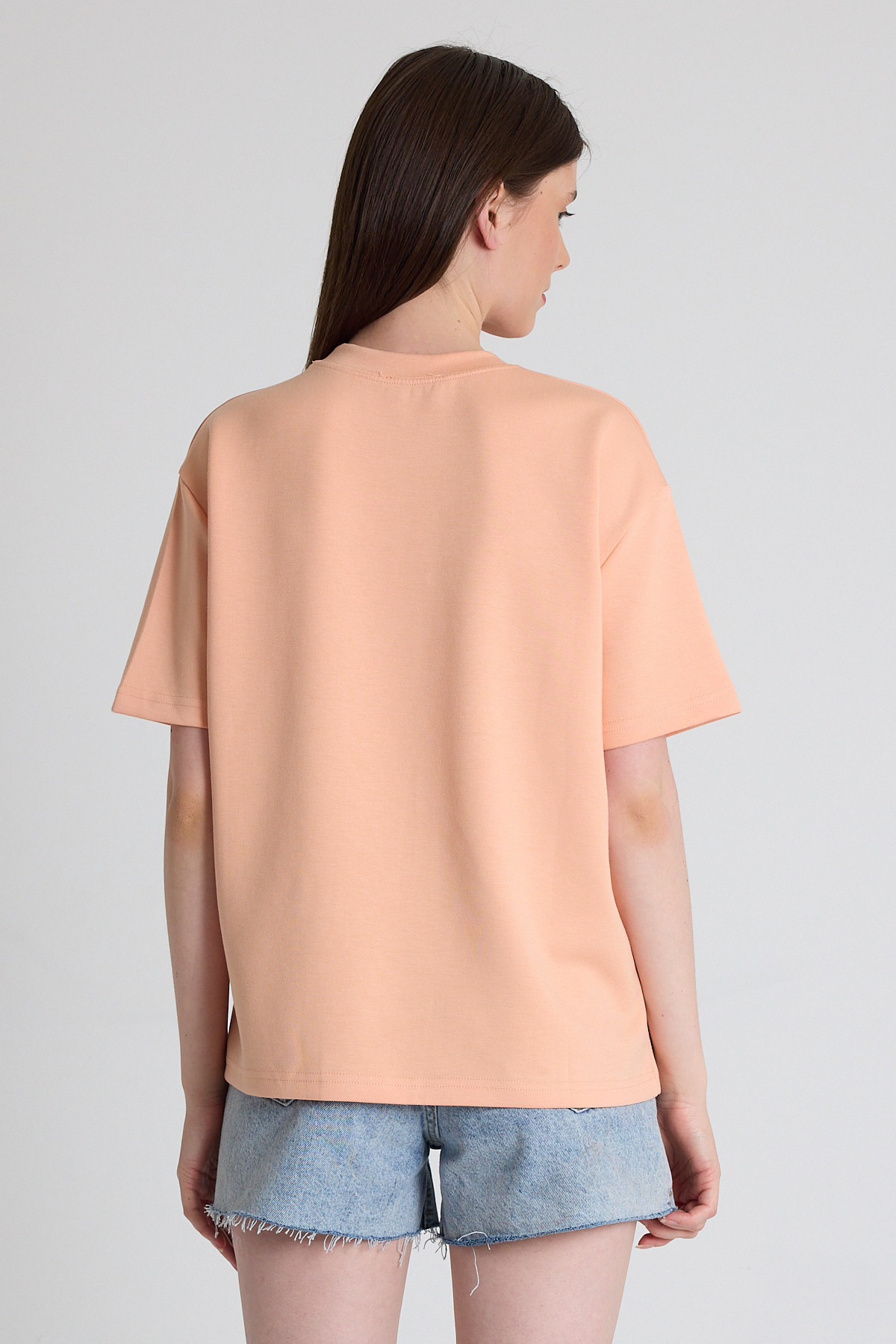 Yavru Ağızı Kalp Nakışlı Premium Kumaş Tişört 6218 - 5