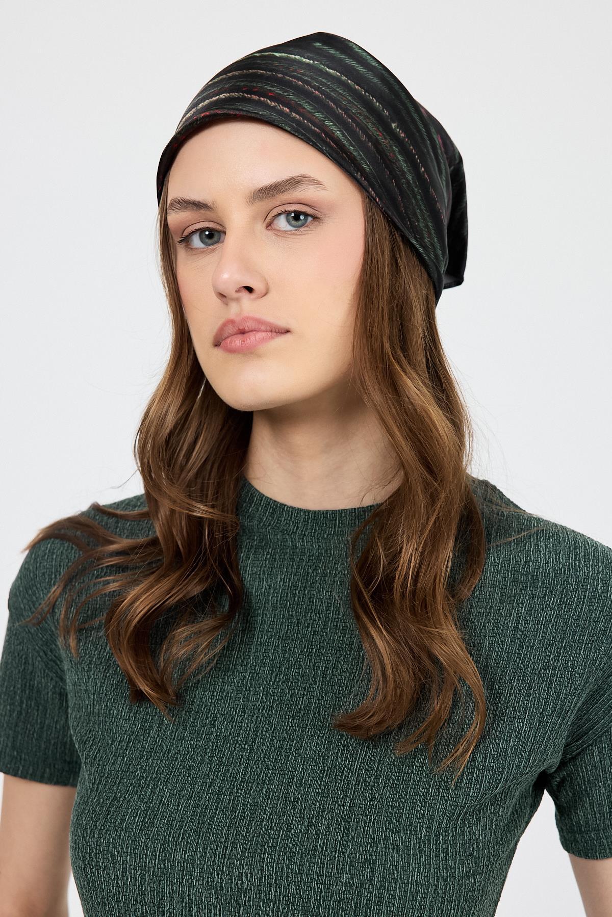 Yeşil Bisiklet Yaka Bürümcük Dokulu Kumaş Alt Üst Takım 1455 - 8