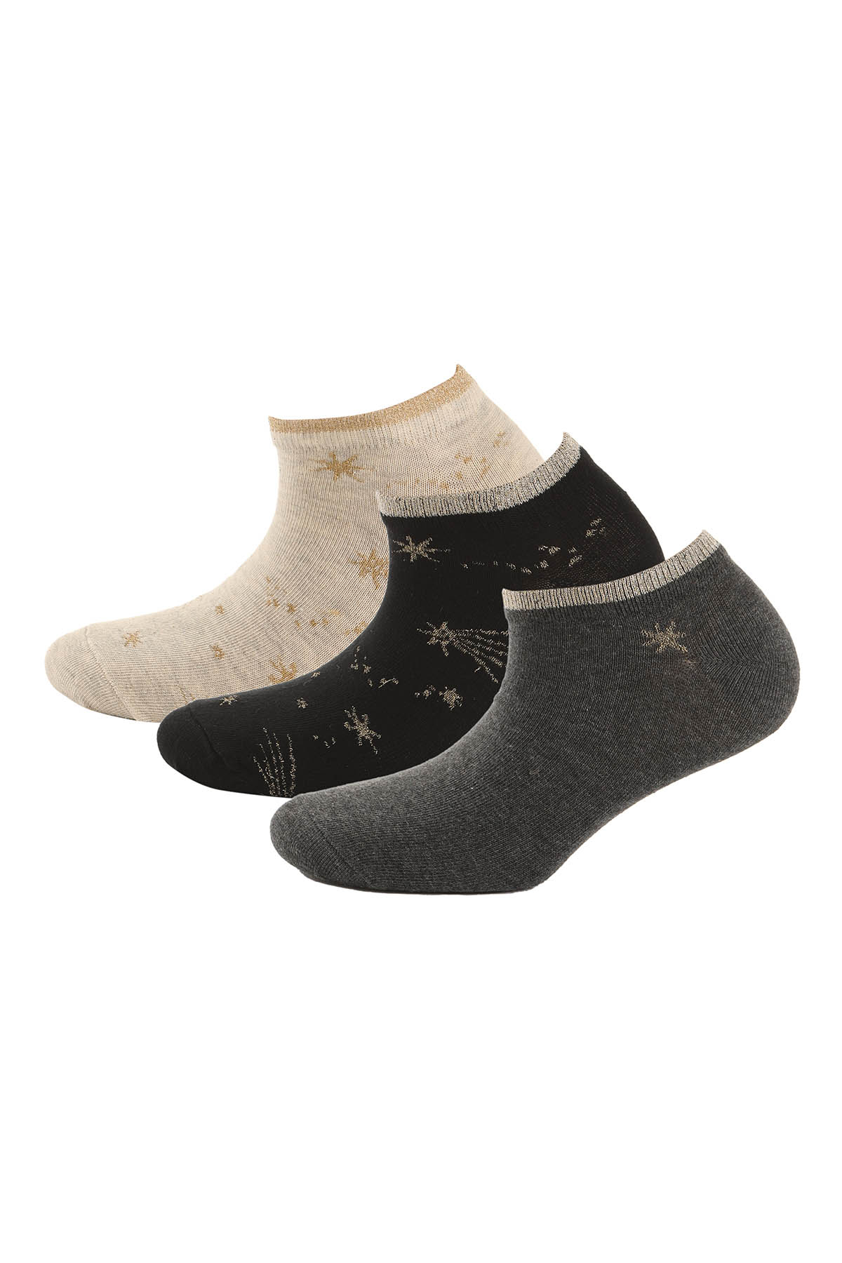 Yıldız Desenli 3 'LüPatik Bayan Çorap - 1015 Renkli - 1