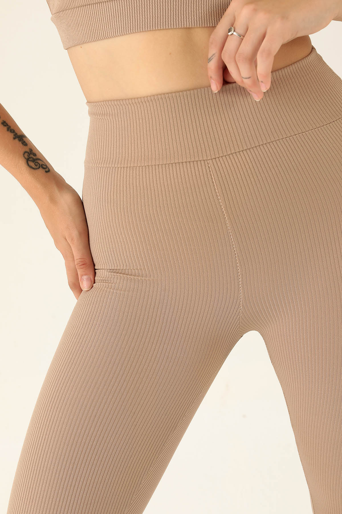 Yüksek Bel Fitilli Tayt - 1824 Taş - 6