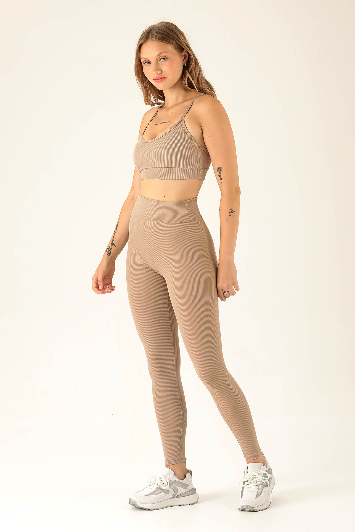 Yüksek Bel Fitilli Tayt - 1824 Taş - 2