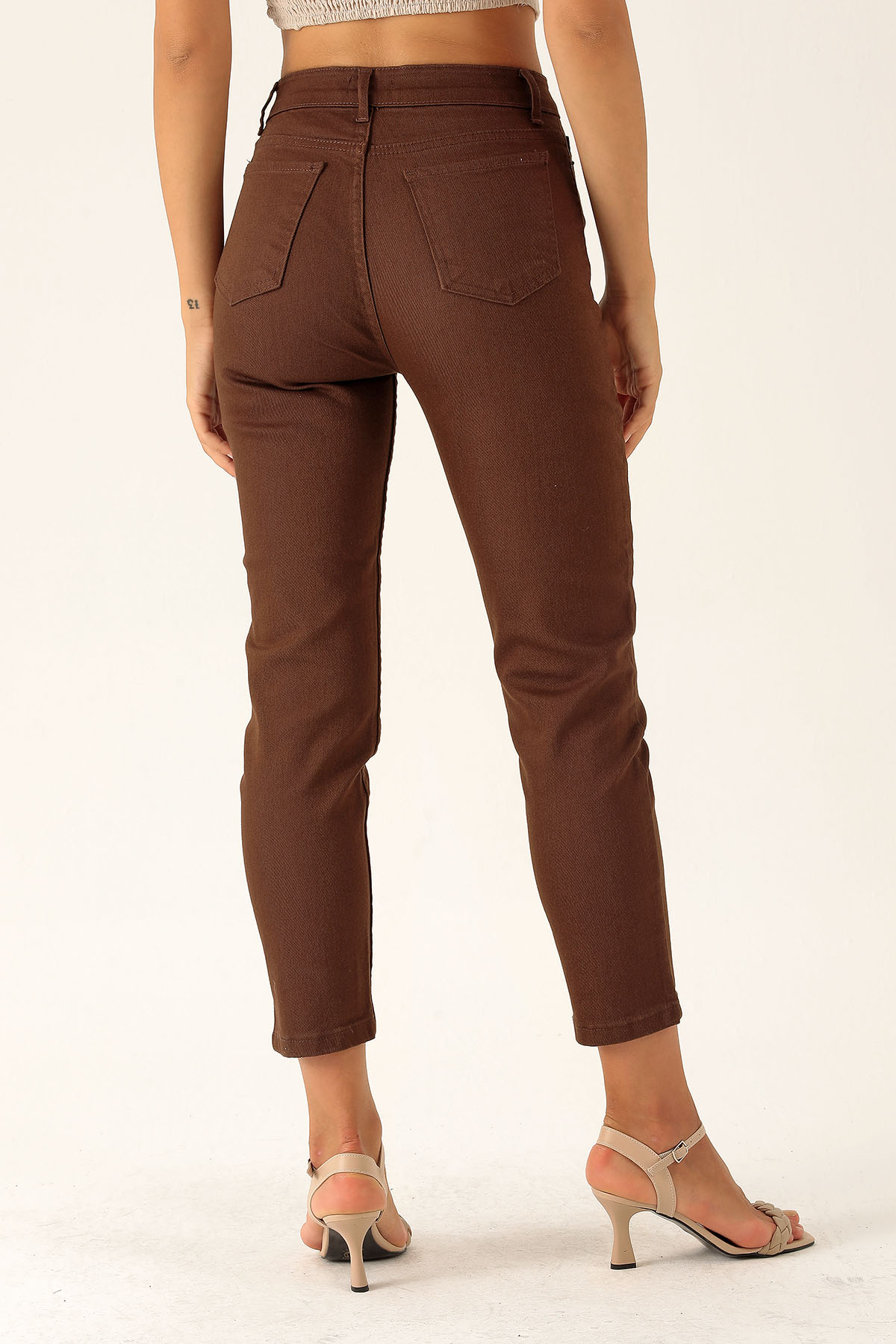 Yüksek Bel Mom Jean - 1121 Acı Kahve - 5