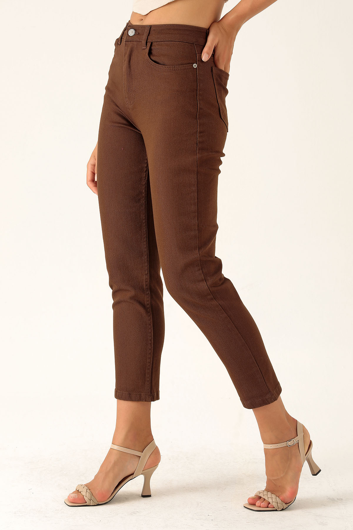 Yüksek Bel Mom Jean - 1121 Acı Kahve - 3