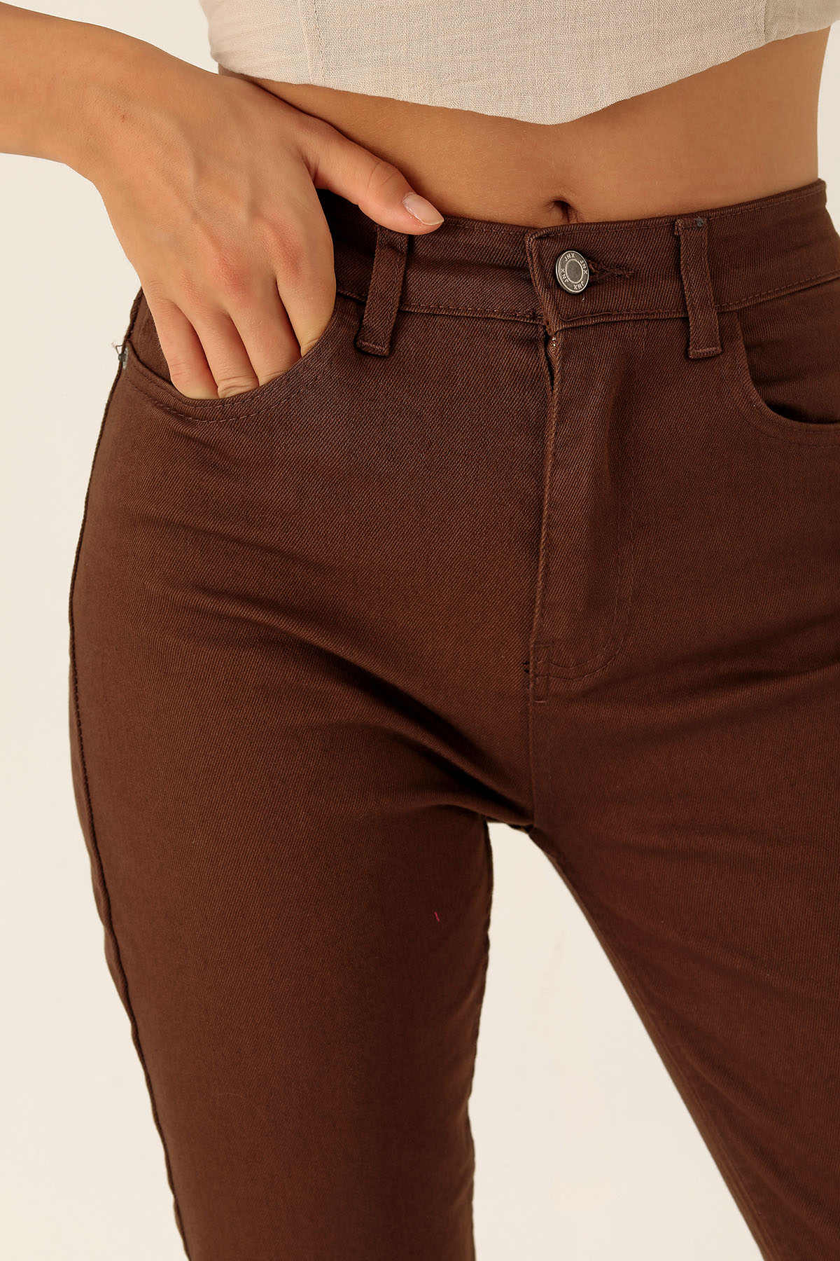 Yüksek Bel Mom Jean - 1121 Acı Kahve - 6