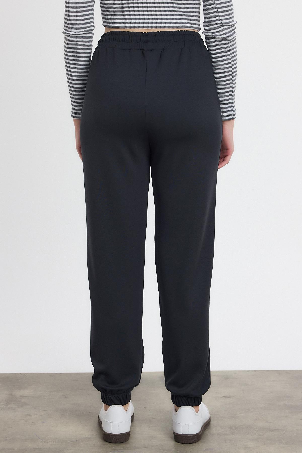 Yumuşak Dokulu Esnek Premium Kumaş Rahat Kalıp Eşofman Altı Antrasit - 8242 - 5