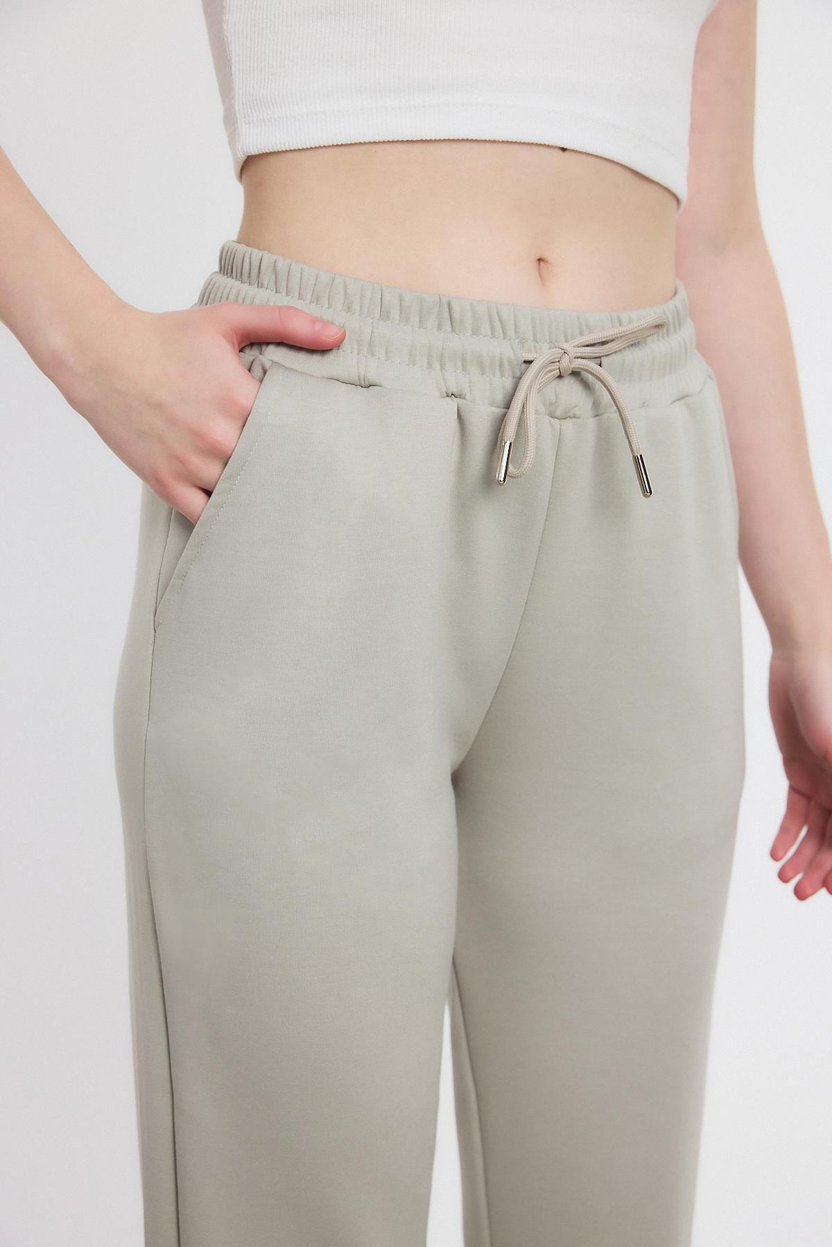 Yumuşak Dokulu Esnek Premium Kumaş Rahat Kalıp Eşofman Altı Gri - 8242 - 4