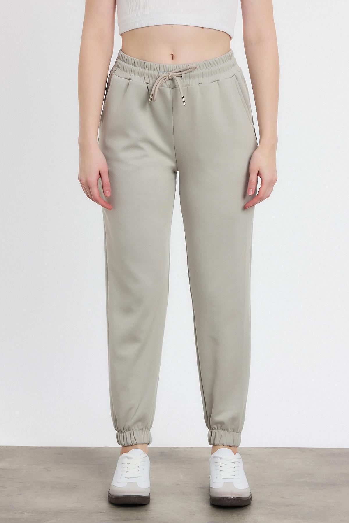 Yumuşak Dokulu Esnek Premium Kumaş Rahat Kalıp Eşofman Altı Gri - 8242 - 2