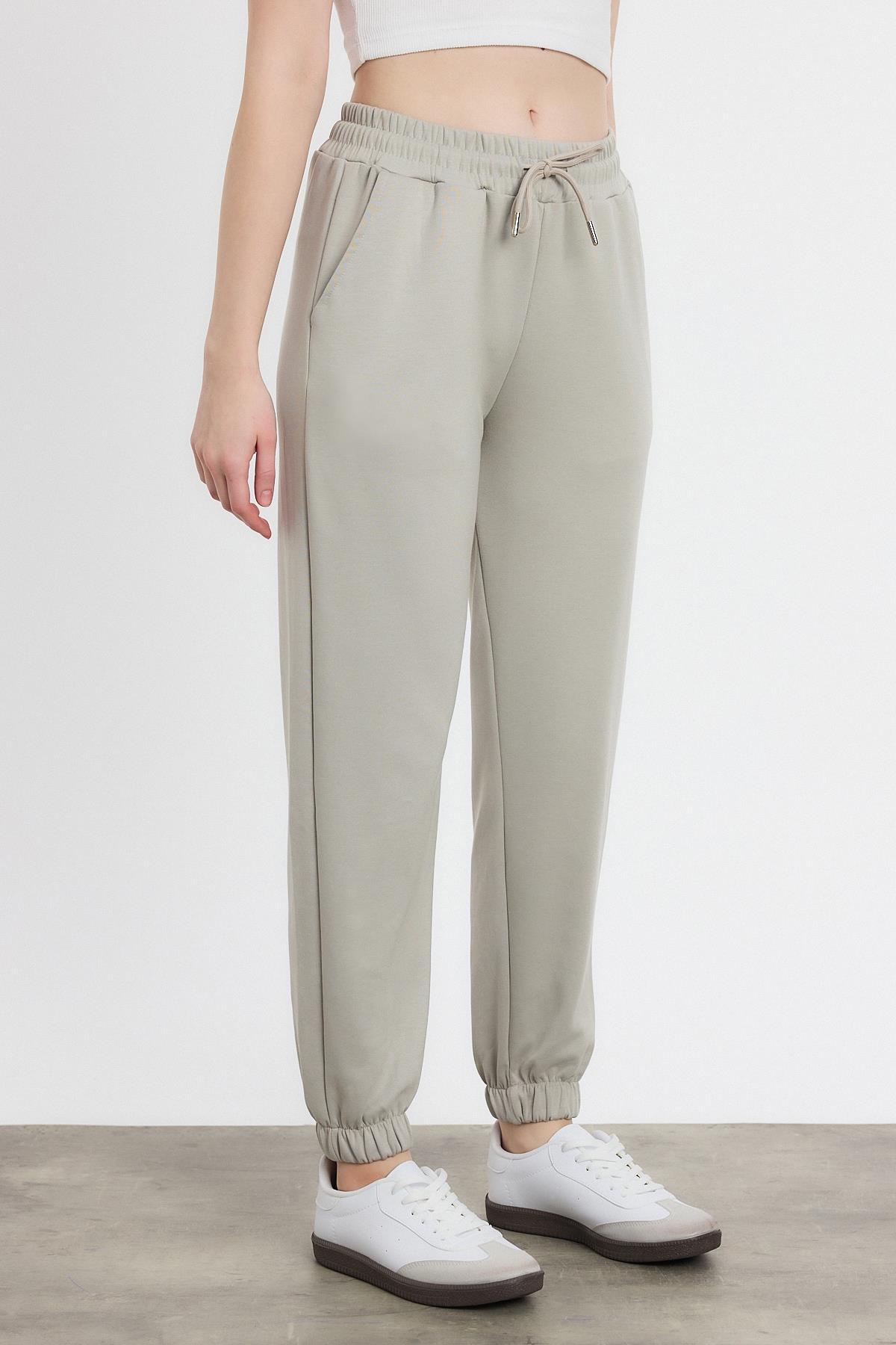 Yumuşak Dokulu Esnek Premium Kumaş Rahat Kalıp Eşofman Altı Gri - 8242 - 3