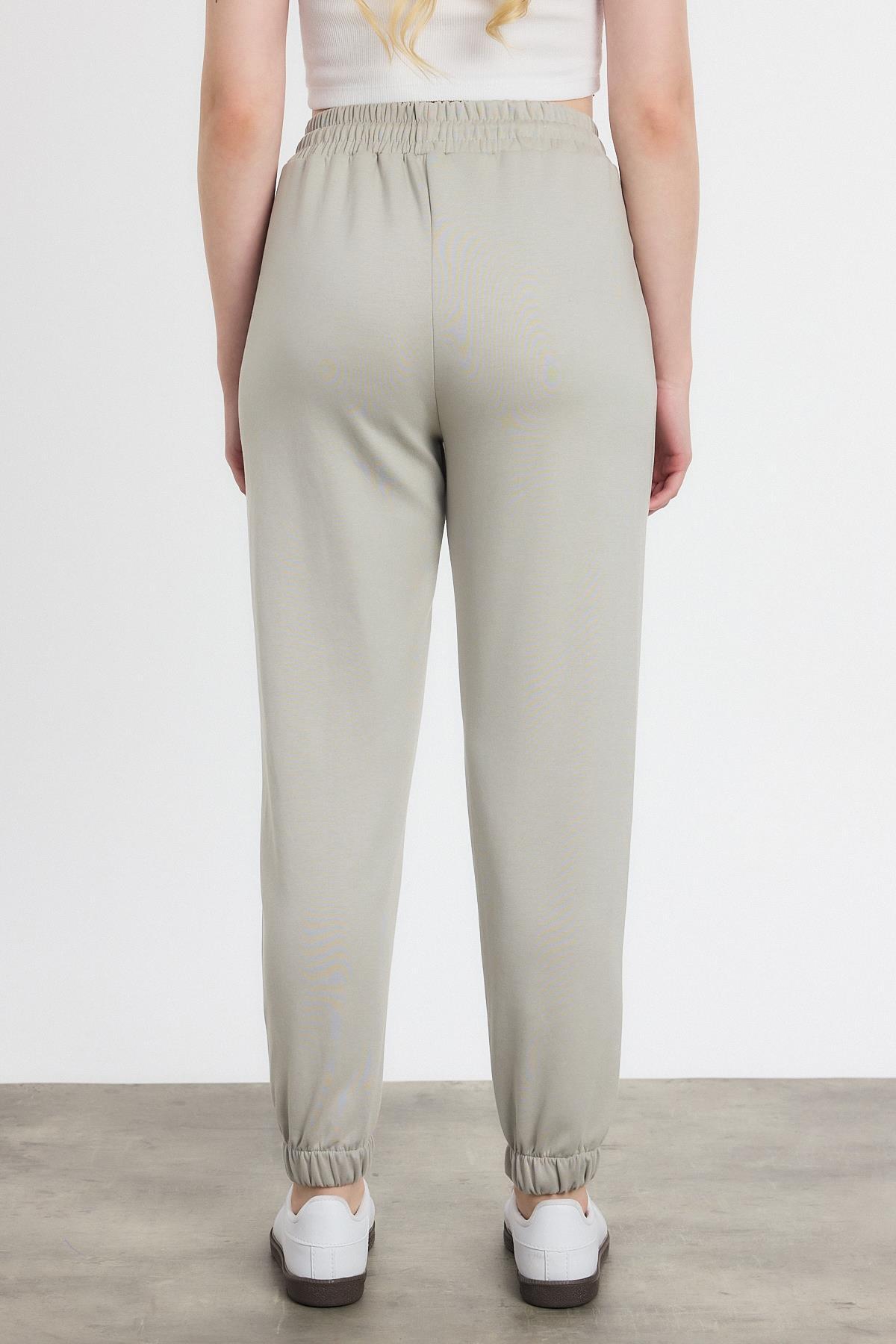 Yumuşak Dokulu Esnek Premium Kumaş Rahat Kalıp Eşofman Altı Gri - 8242 - 5