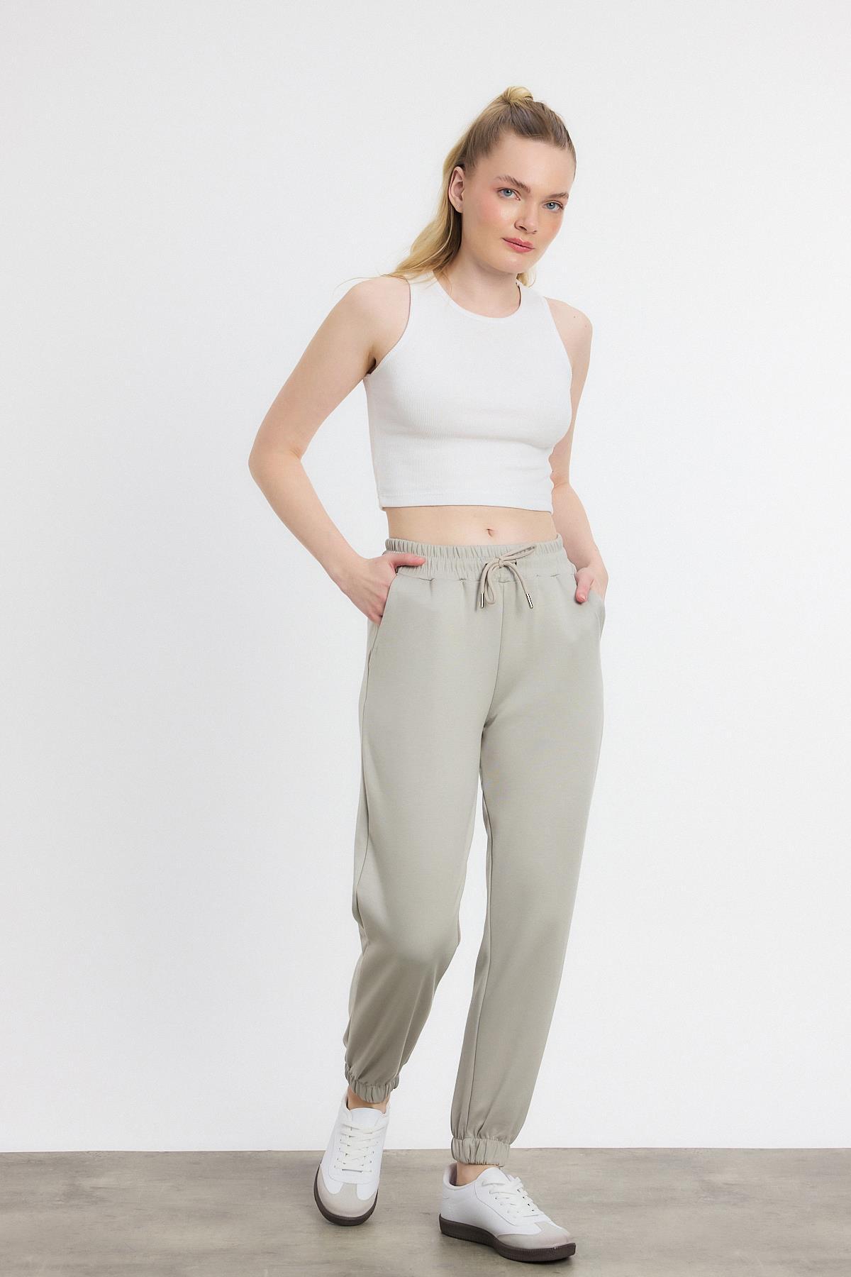 Yumuşak Dokulu Esnek Premium Kumaş Rahat Kalıp Eşofman Altı Gri - 8242 - 8