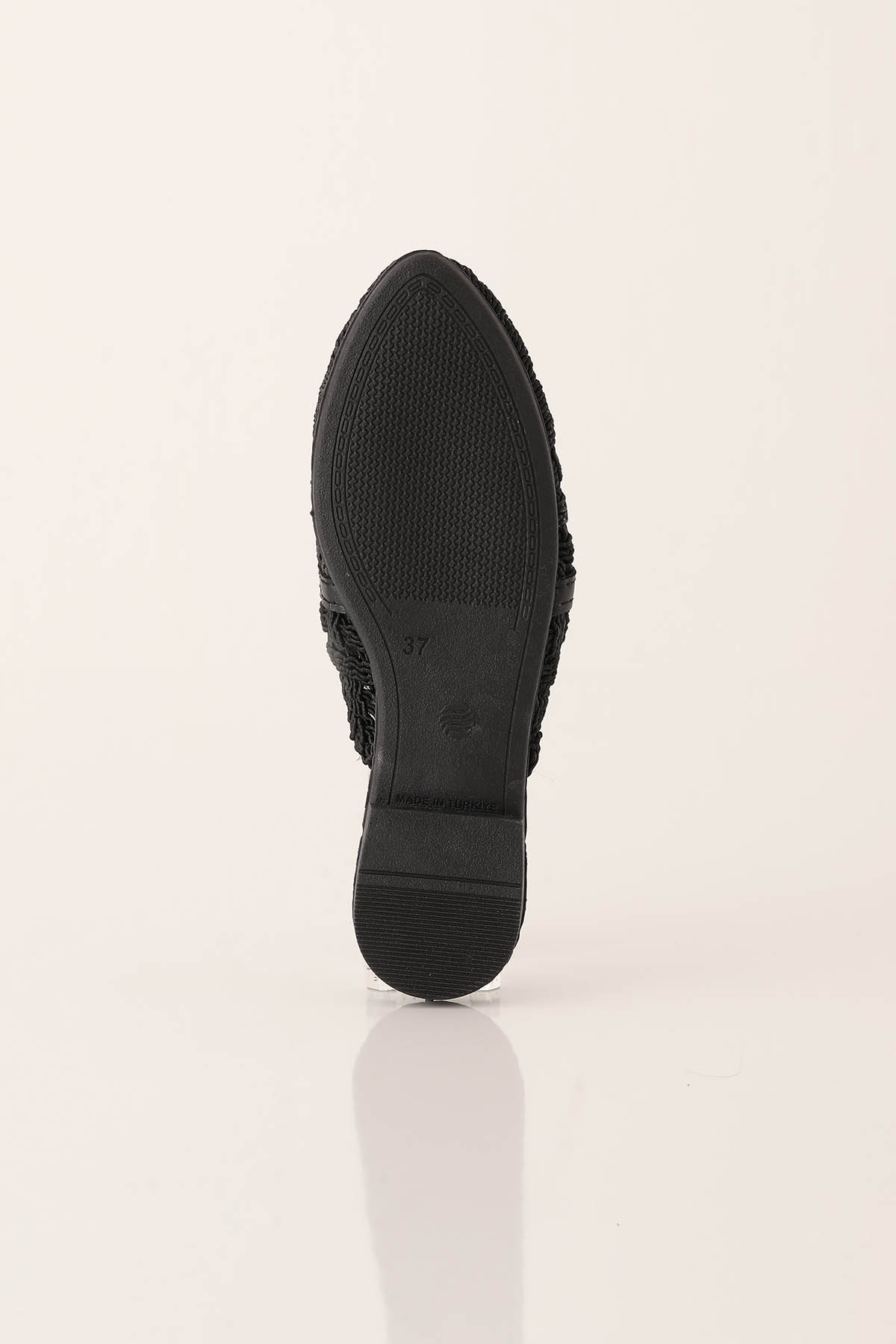 Zincir Detay Hasır Terlik - 7030 Siyah - 5