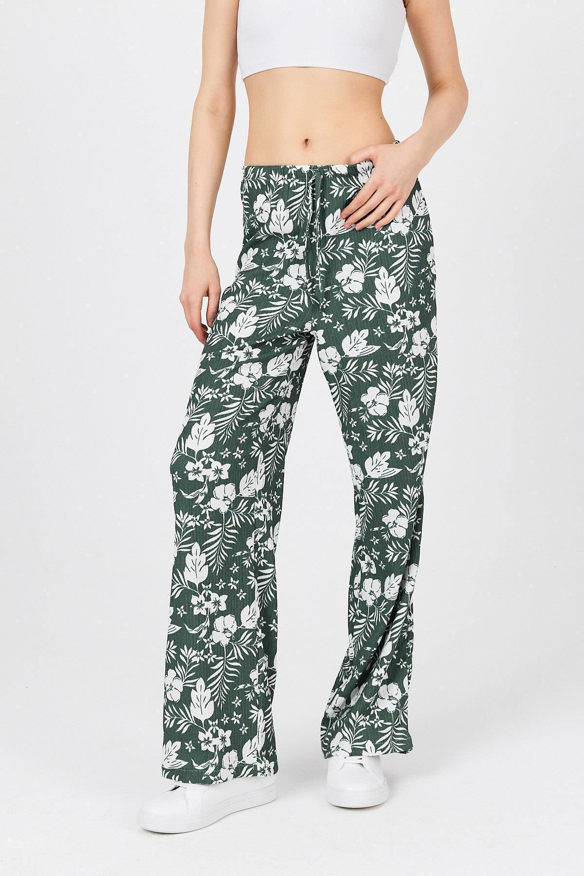 Zümrüt Bel Lastikli Desenli Pantolon 4725A - 7