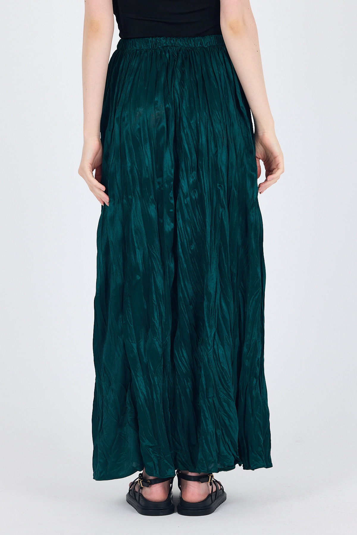 Zümrüt Bel Lastikli Kırışık Kumaş Etek 3483 - 5