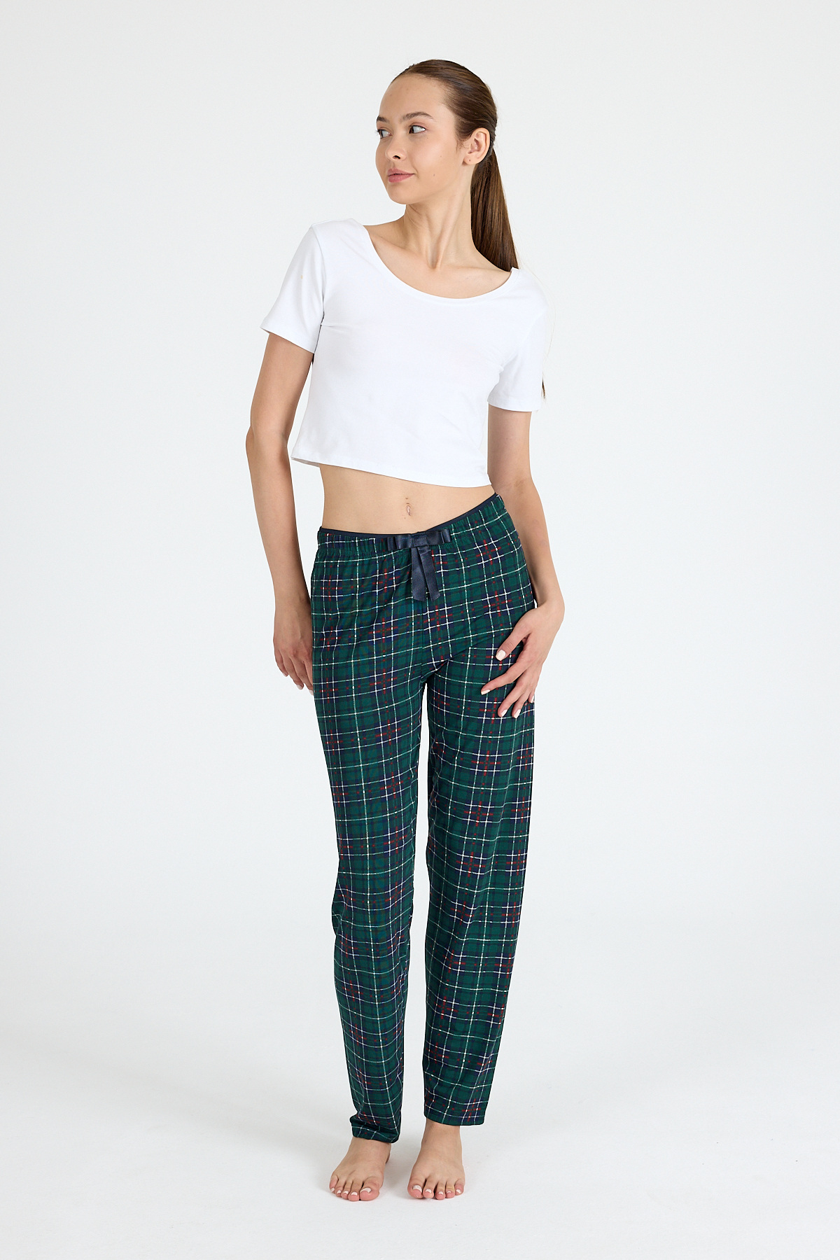 Zümrüt Ekose Desenli Pijama Altı 4518 - 6