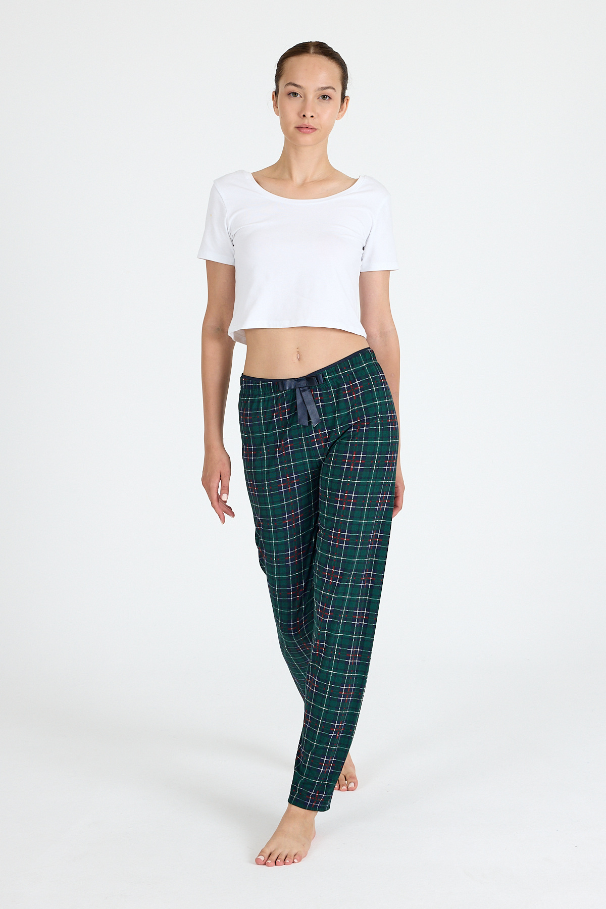 Zümrüt Ekose Desenli Pijama Altı 4518 - 7